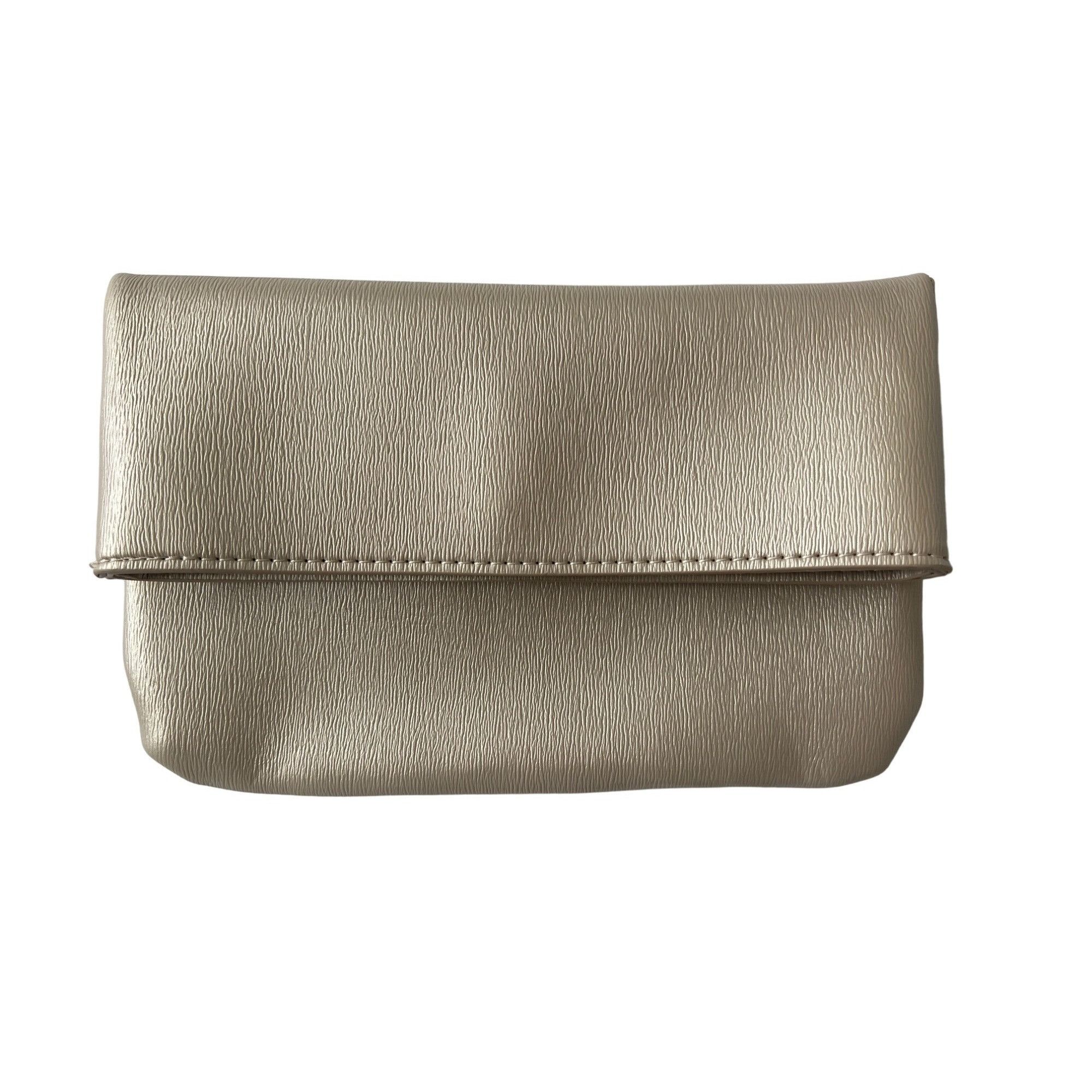 Neiman Marcus Neiman Marcus Metallic Gold Faux Leather Clutch Size ONE SIZE - 1 Thumbnail