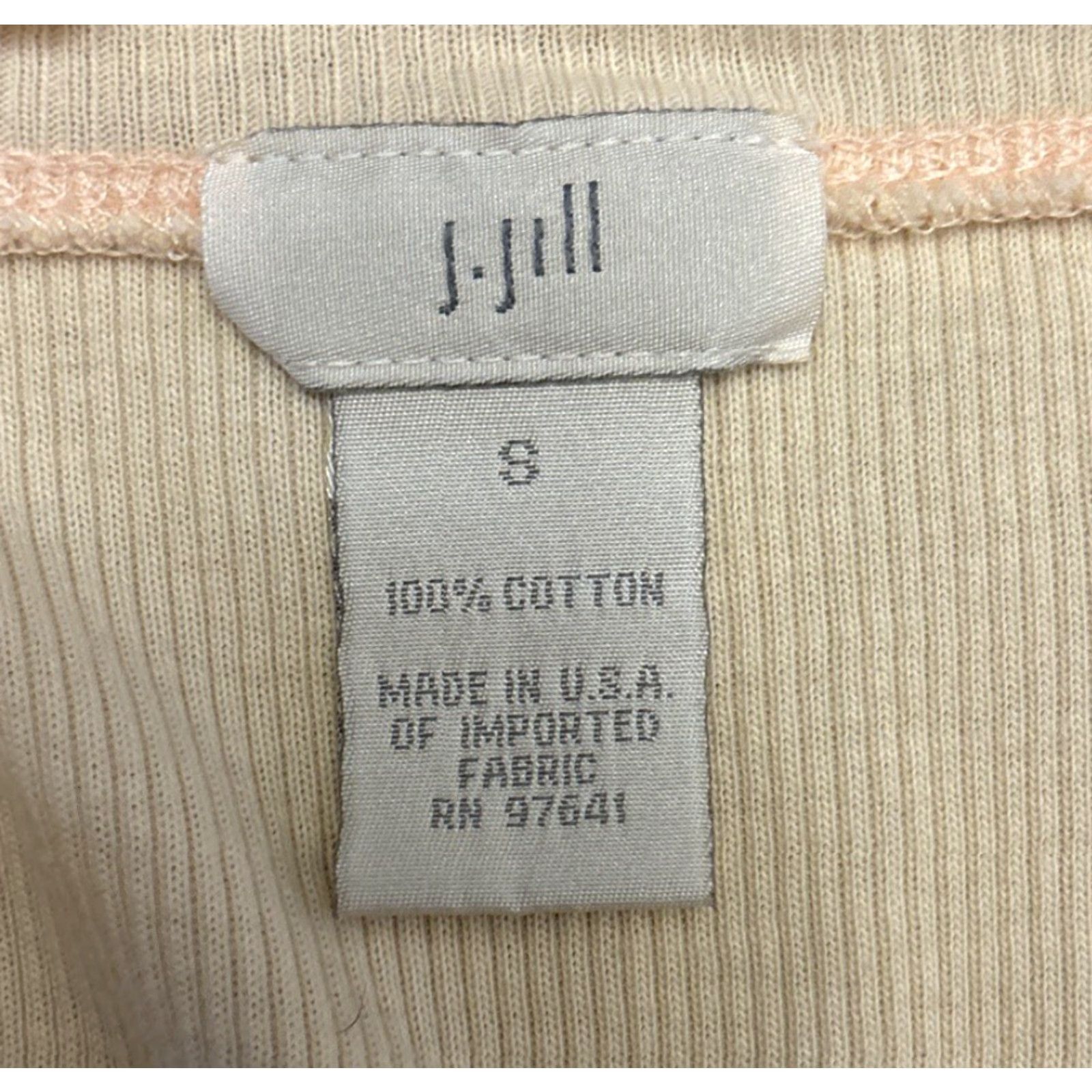 J. Jill J. Jill Blouse Shirt Women S Orange Round Neck 3/4 Sleeve Ribbed Ruffle Trim B609 Size S / US 4 / IT 40 - 3 Thumbnail