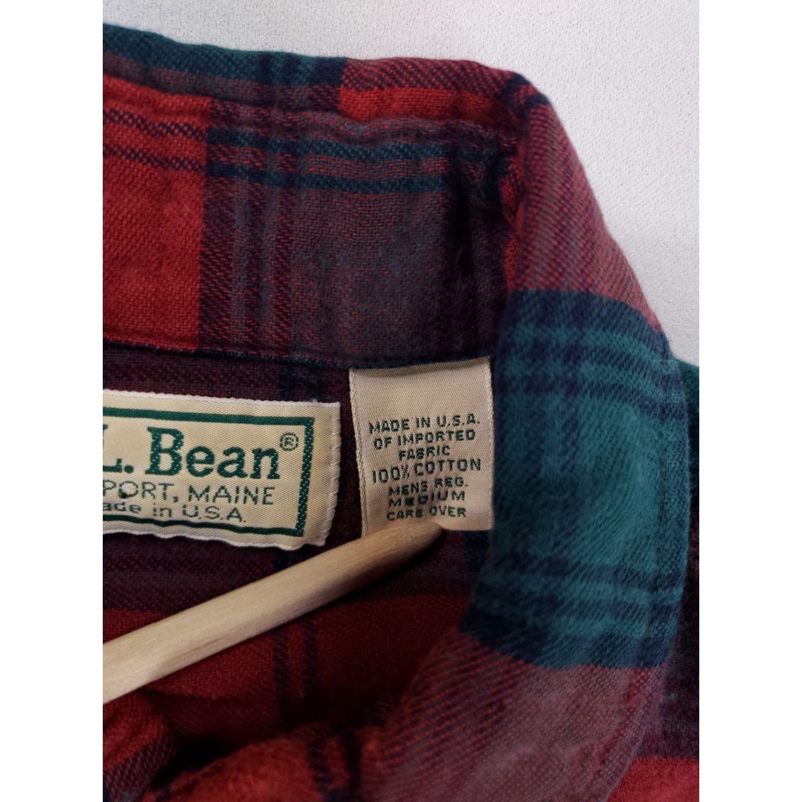 Vintage VINTAGE LL Bean Flannel Button-Down Shirt Plaid Red Green Made USA Mens M Size US M / EU 48-50 / 2 - 2 Thumbnail