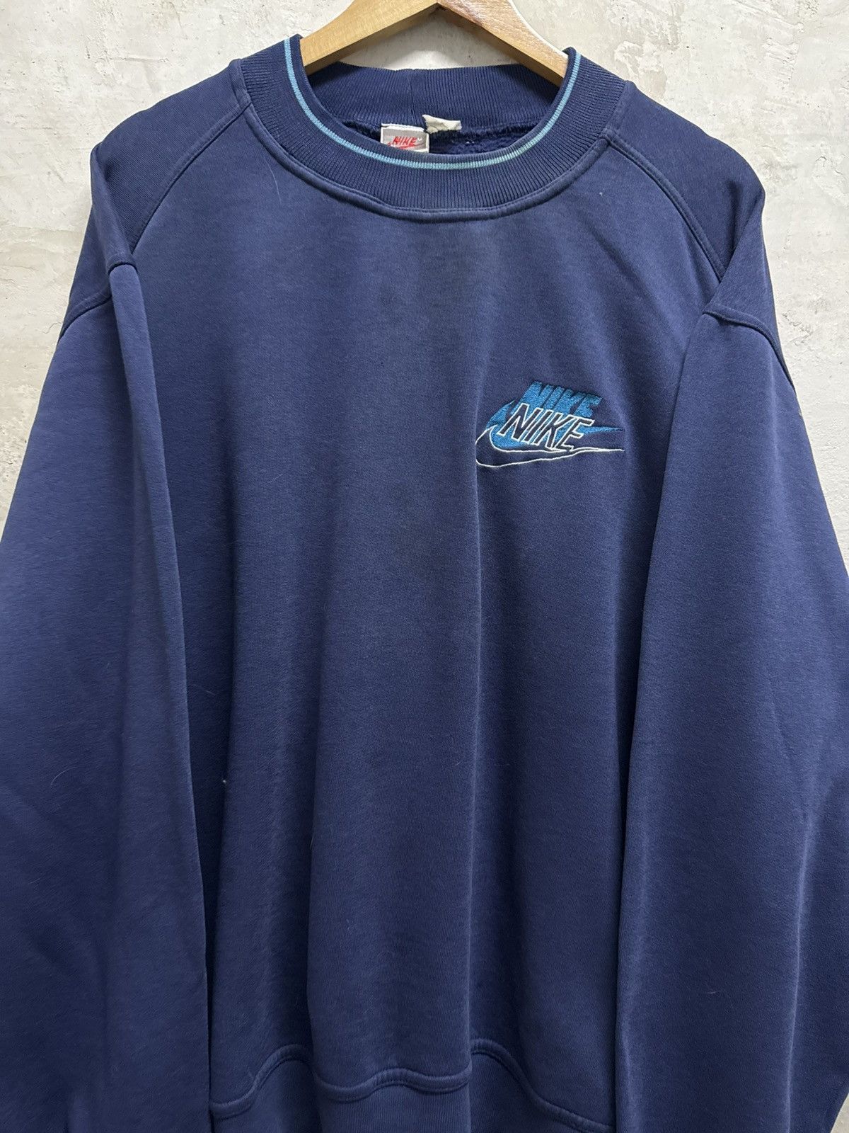 Nike Vintage 90s Nike Embroidered Logo Sunfaded Sweatshirt Size US XXL / EU 58 / 5 - 3 Thumbnail