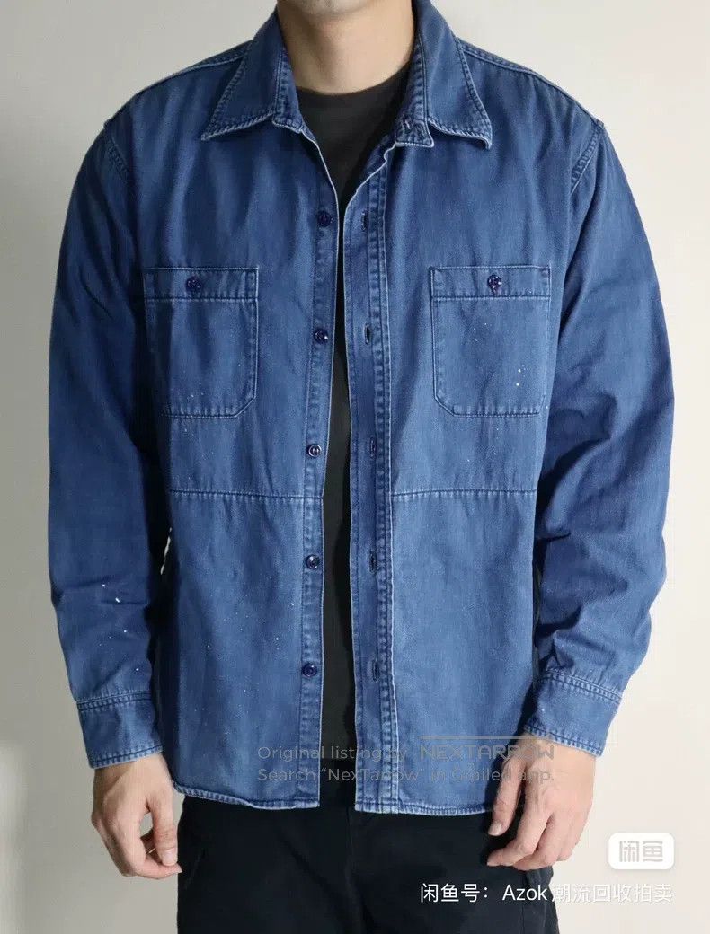 Neighborhood Neighborhood Indigo Dyed Shirt, Denim Shirt, Splashed and Size US L / EU 52-54 / 3 - 3 Thumbnail