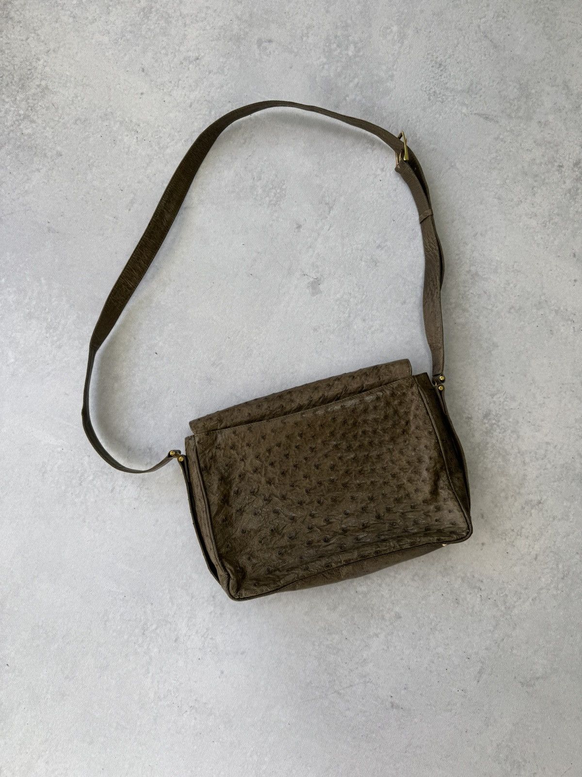 Vintage Rare Vintage 70-80s French Ostrich Leather Bag Size ONE SIZE - 10 Thumbnail