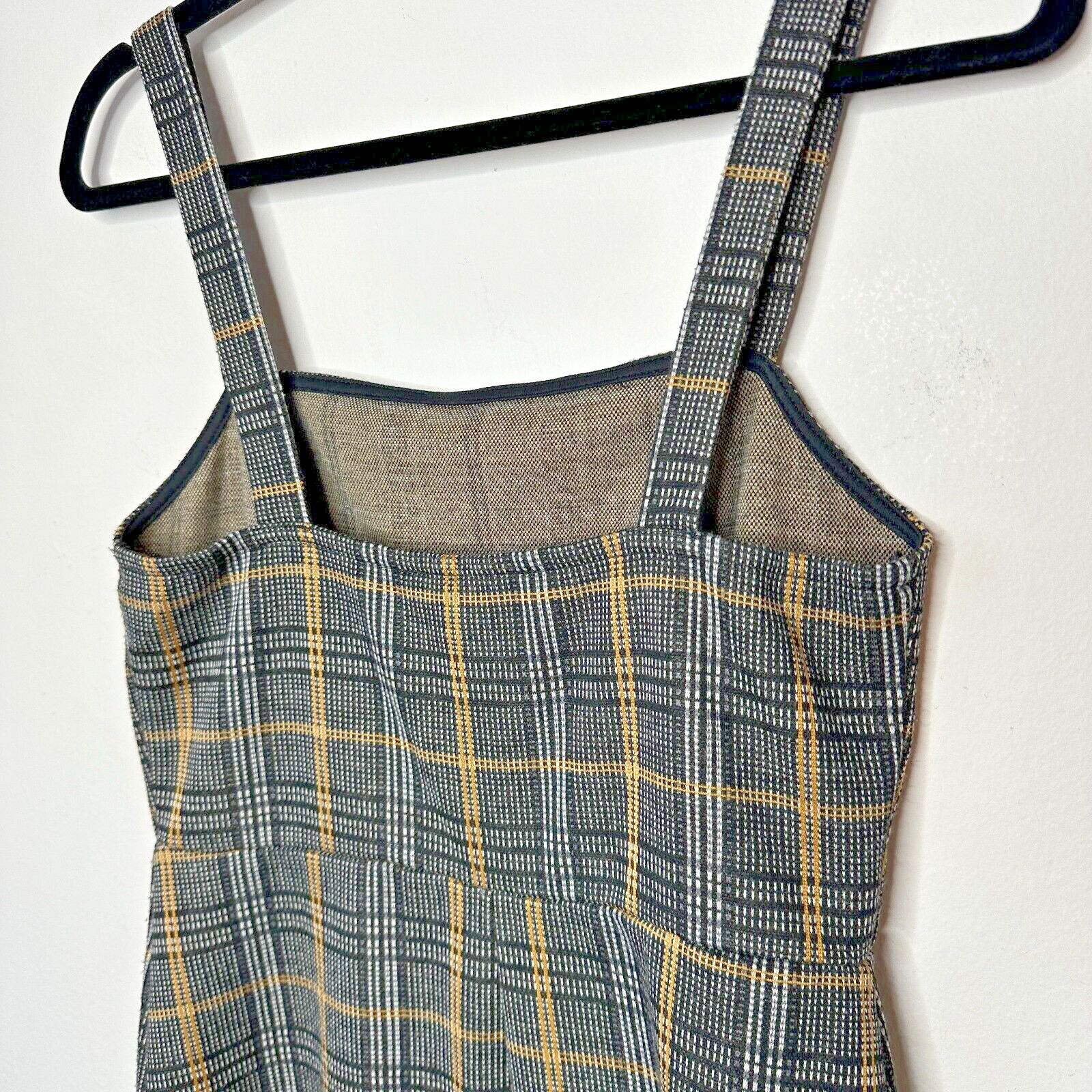 Forever 21 Cute Gold Gray Plaid Sleeveless Knit Jumper Overall Dress M Size M / US 6-8 / IT 42-44 - 5 Thumbnail