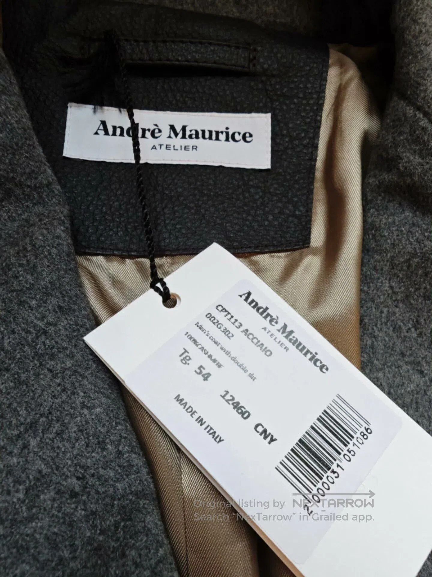 Maurizio Baldassari luxury gray cashmere coat by Andre Maurice. Size US XXL / EU 58 / 5 - 3 Thumbnail