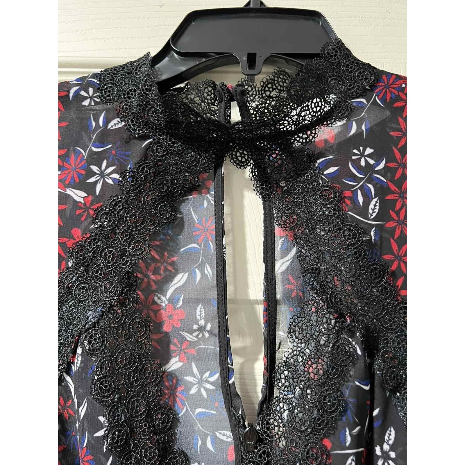 NICHOLAS N/Nicholas Lace Blouse Bell Sleeves Multicolor 8 A003303 Size M / US 6-8 / IT 42-44 - 6 Thumbnail