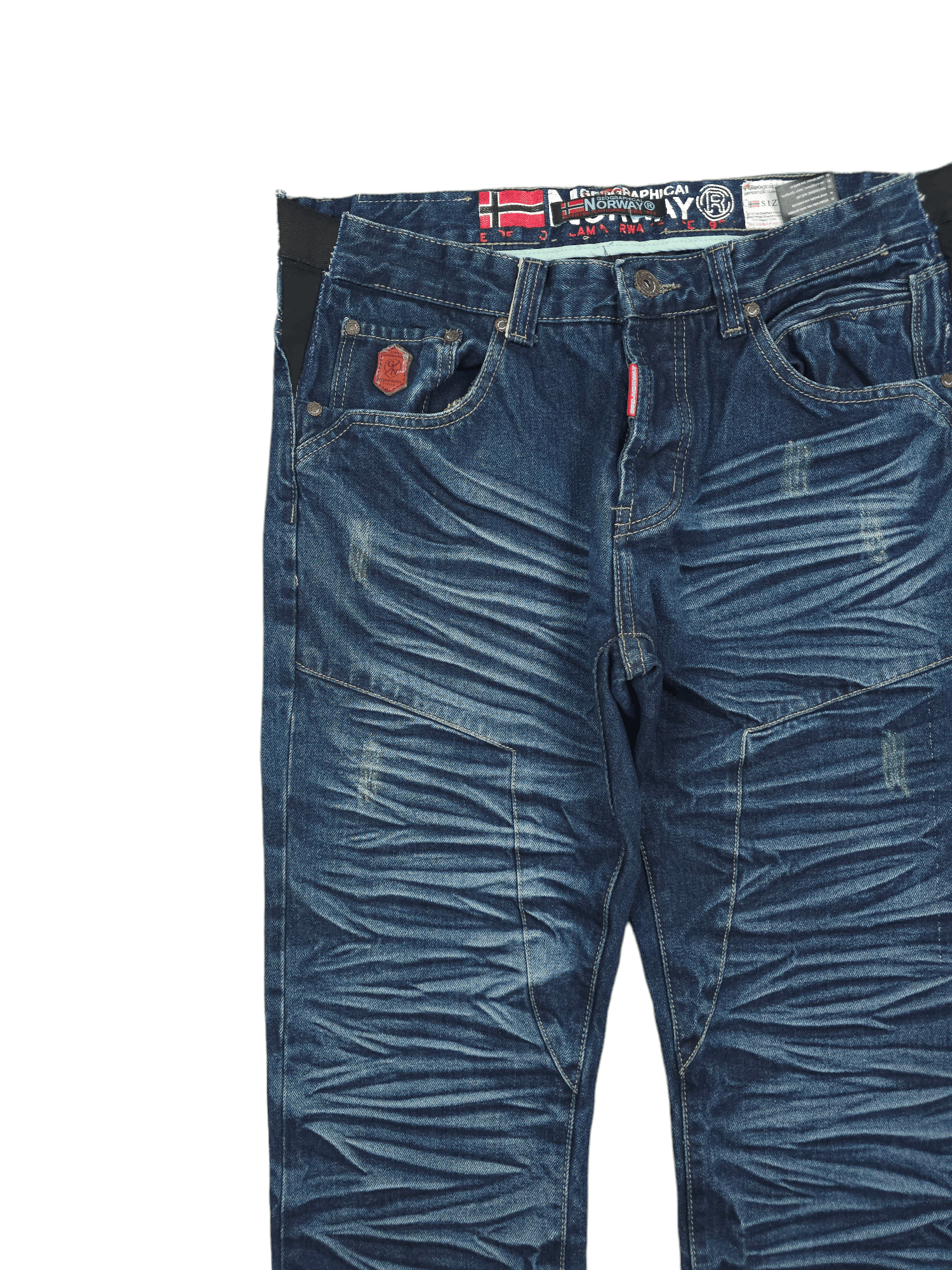 Japanese Brand 💎 Size 34/34 Washed Y2K Double Knee Denim Jeans Y2K Size US 34 / EU 50 - 3 Thumbnail