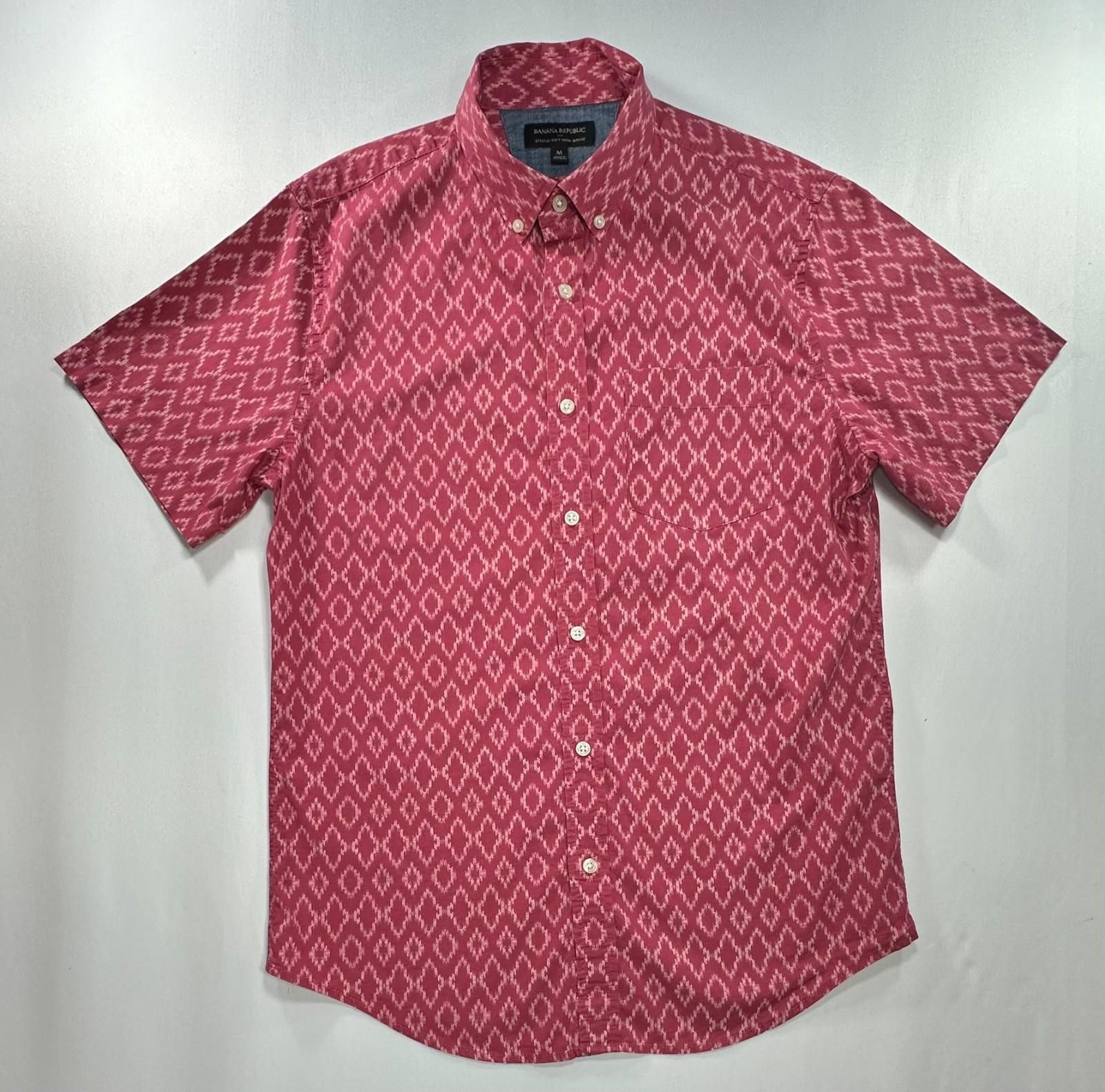 Banana Republic Banana Republic Stretch Soft Wash Slim Button Up Red Mens M Size US M / EU 48-50 / 2 - 1 Thumbnail