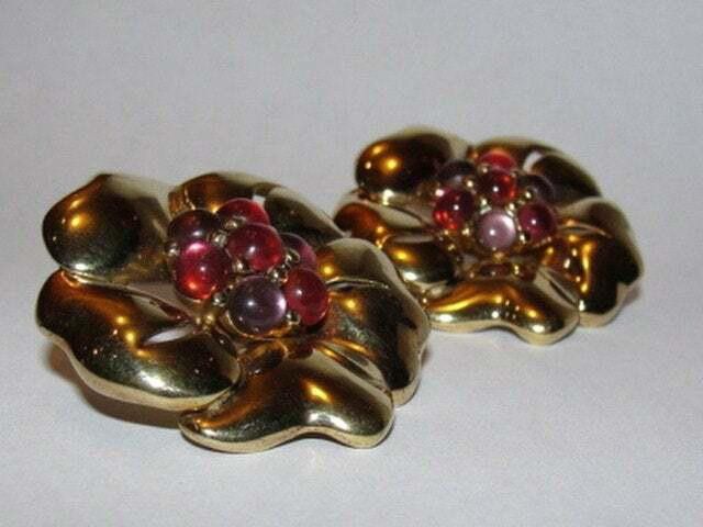 Designer 18 kt Gold Vermeil Sterling Silver Massive Flower Earring Size ONE SIZE - 2 Thumbnail