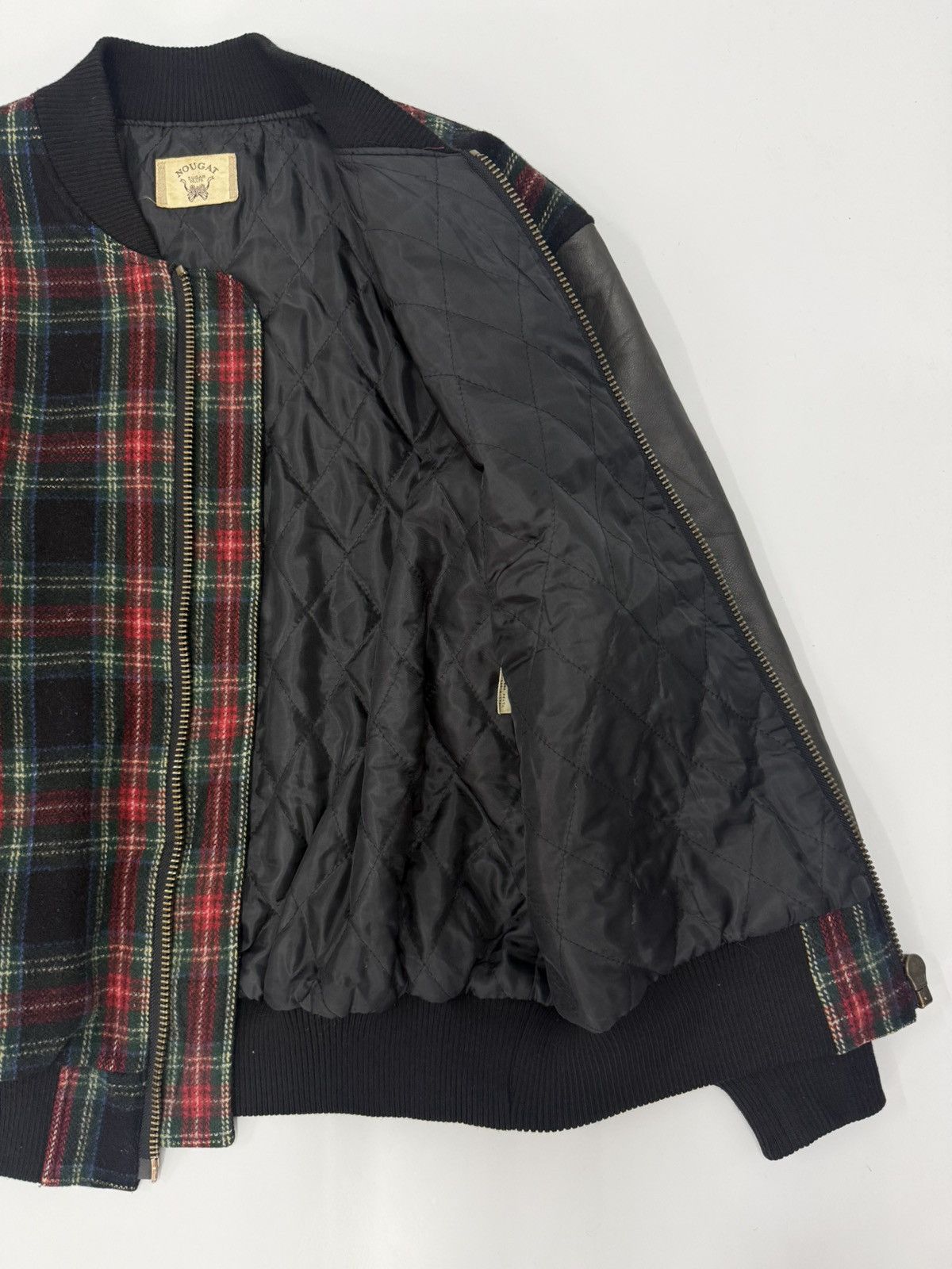 Leather 🔥 Nougat SUGAR Co. LTD Wool Zipper Bomber Leather Sleeve Jac Size US M / EU 48-50 / 2 - 10 Thumbnail
