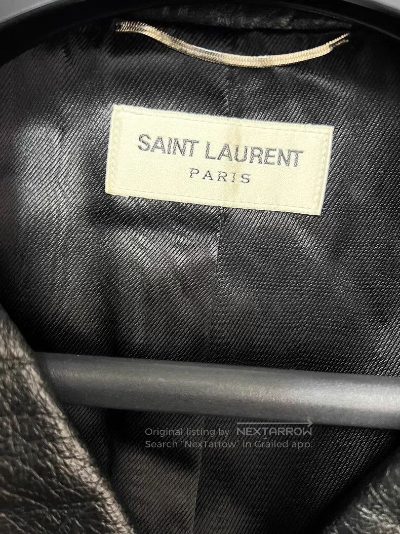 Saint Laurent Paris Saint Laurent Paris Black Warrior Stand Collar Lamb Leathe Size US L / EU 52-54 / 3 - 3 Thumbnail