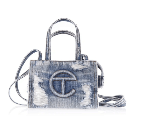 Telfar Small Denim Shopper distressed - Blue Size ONE SIZE - 1 Thumbnail