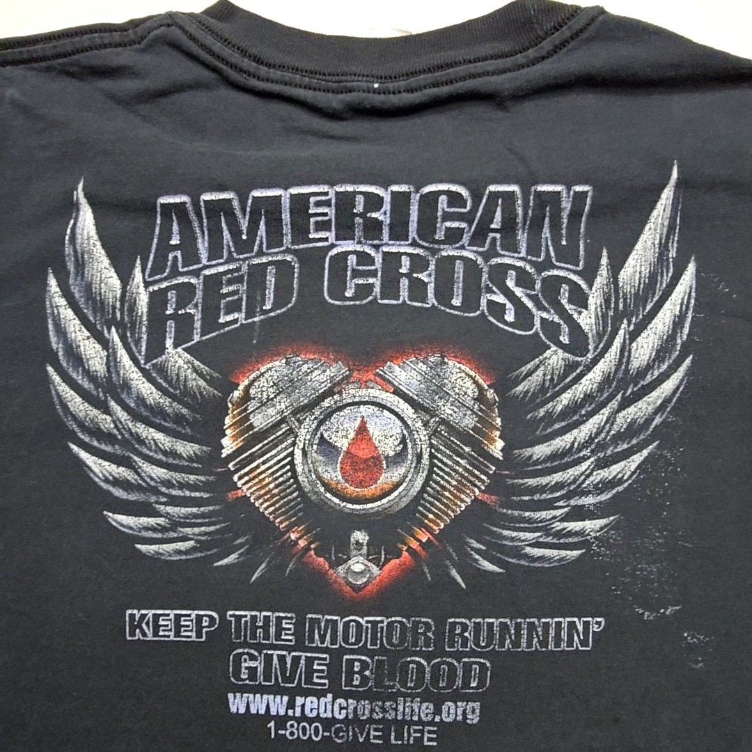 Jerzees Vintage American Red Cross Motor Black Paint Splatter XL Tee Size US XL / EU 56 / 4 - 2 Thumbnail