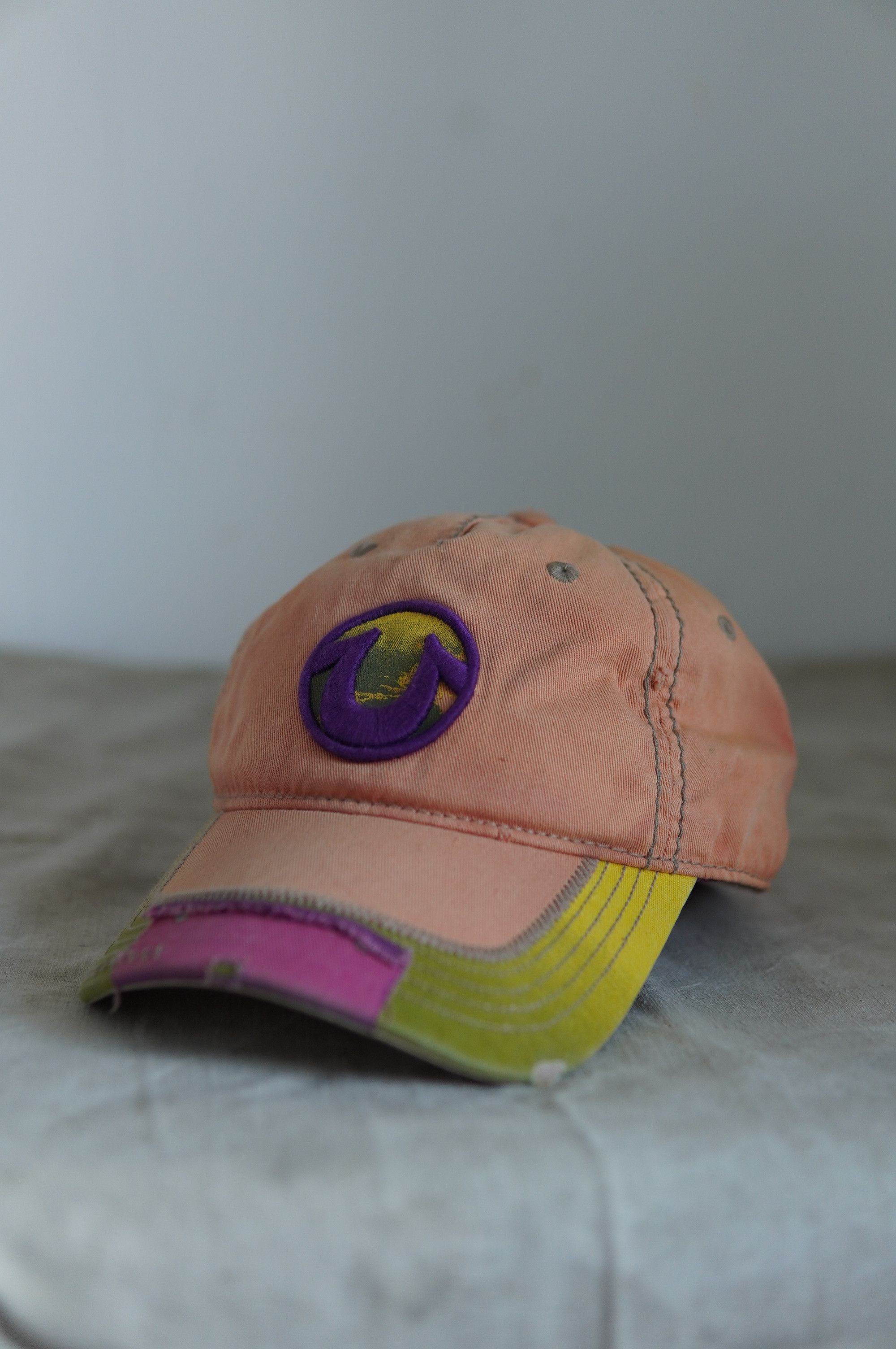 True Religon Vintage Embroidered Distressed Trucker Cap