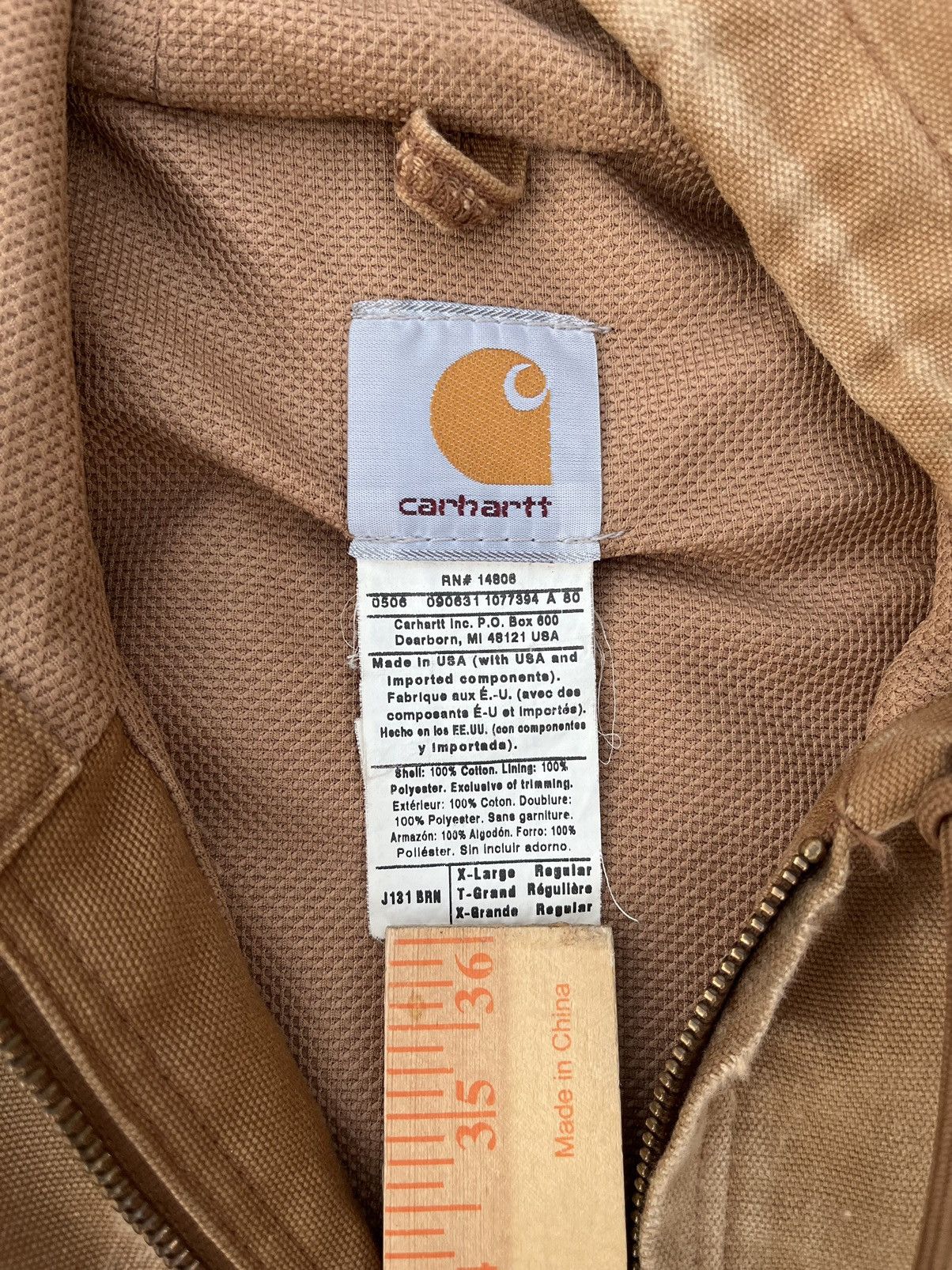 Carhartt Custom Carhartt Jacket Hoodie Sun Faded Distressed Thermal Size US XL / EU 56 / 4 - 7 Thumbnail