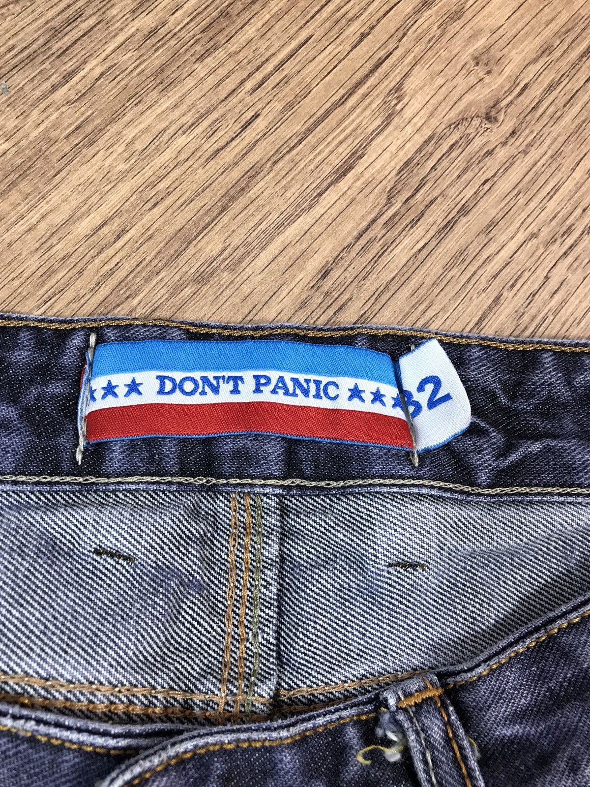 Japanese Brand × Vintage Vintage Distressed Denim Pants Dont Panic Size US 32 / EU 48 - 9 Thumbnail