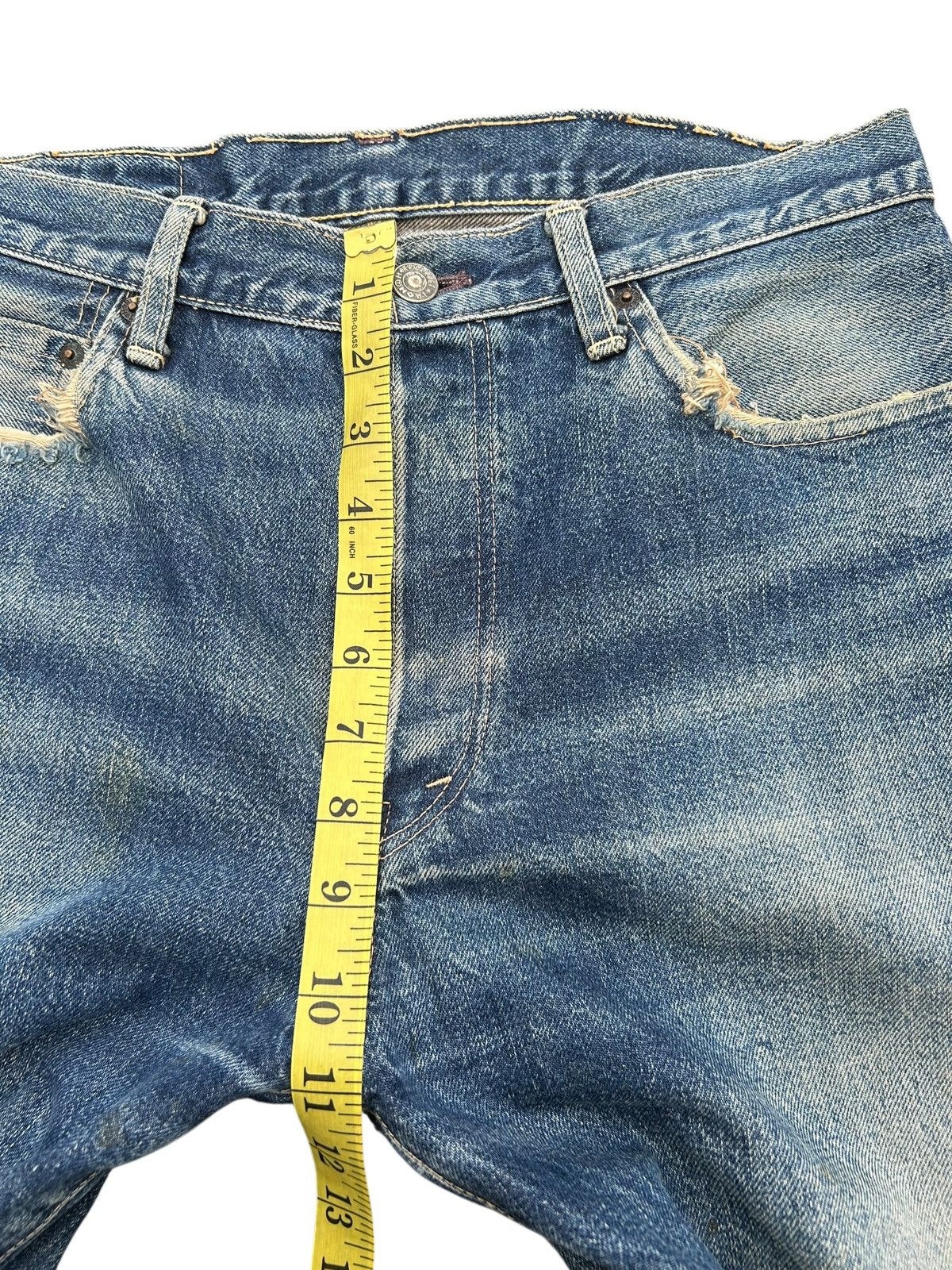 Japanese Brand × Kapital × Vintage HR.MARKET BLUE BLUE SELVEDGE Distressed Denim Jeans Size US 30 / EU 46 - 20 Thumbnail