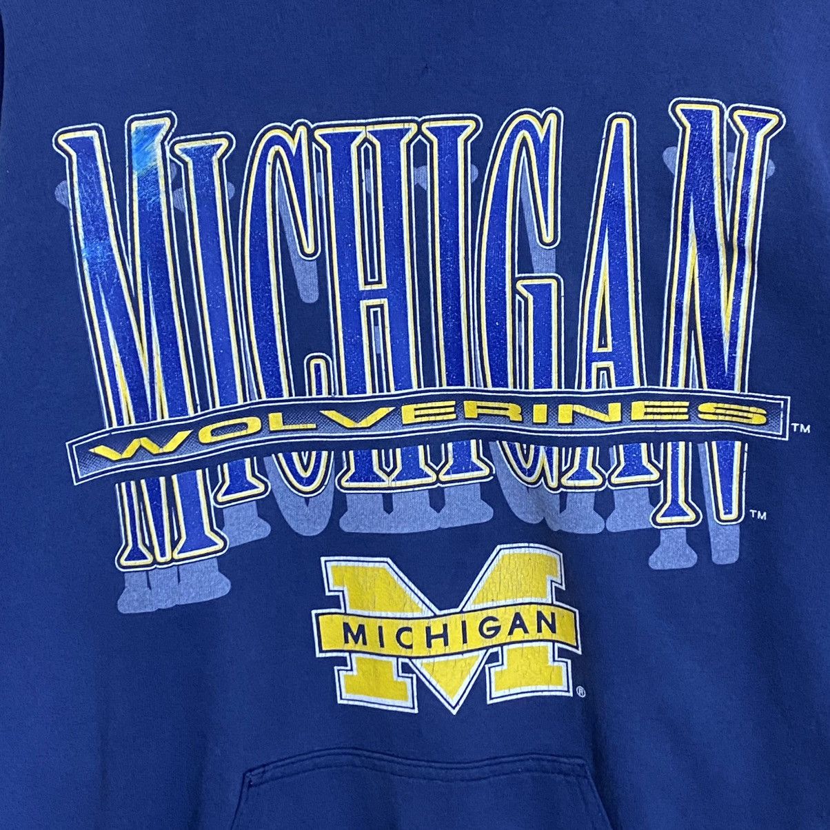 NFL Vintage 90s Michigan Wolverines Big Logo Crewneck Hoodie Size US L / EU 52-54 / 3 - 5 Thumbnail