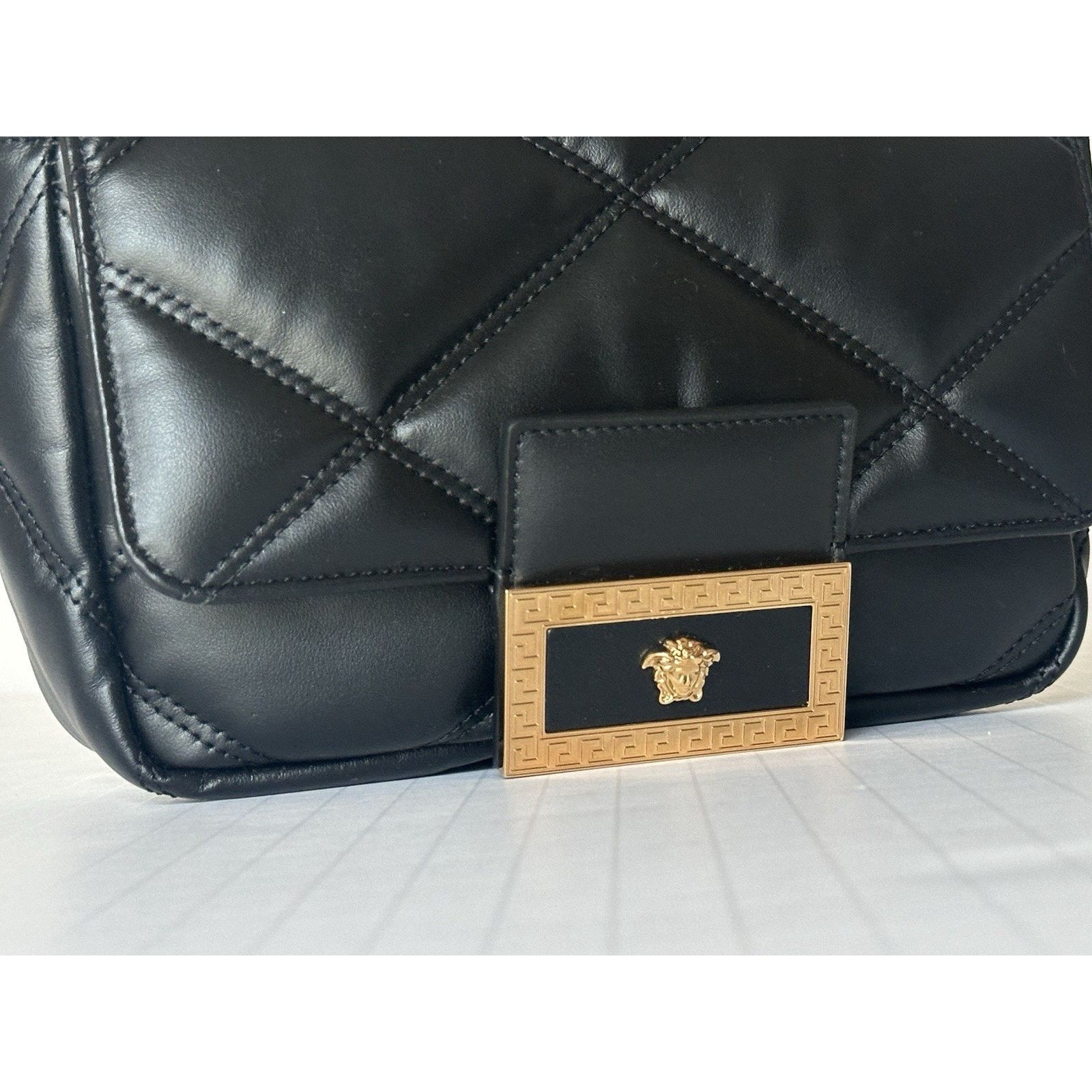 Versace Versace Quilted Leather Black Small Shoulder Bag 1014521 Size ONE SIZE - 2 Thumbnail
