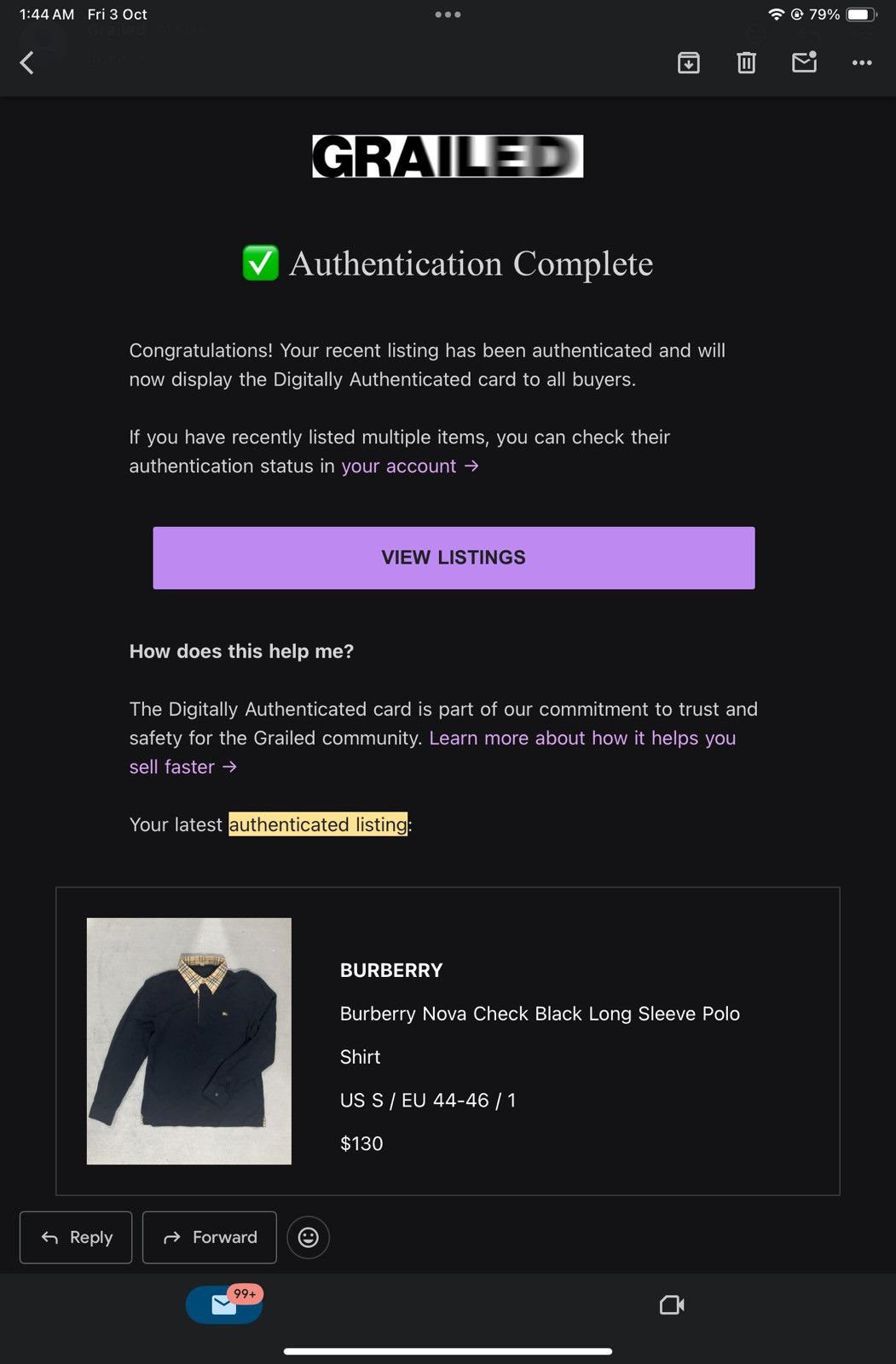 Burberry Burberry Nova Check Black Long Sleeve Polo Shirt Size US S / EU 44-46 / 1 - 1 Thumbnail