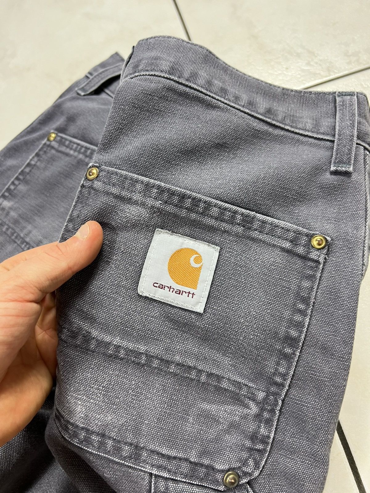 Carhartt Vintage 90s Carhatt double knee washed y2k sun faded pants Size US 29 - 21 Thumbnail