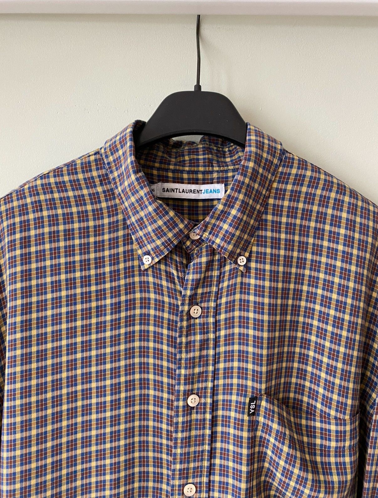 Saint Laurent Paris Saint Laurent jeans vintage checkered long sleeve shirt Size US XL / EU 56 / 4 - 2 Thumbnail