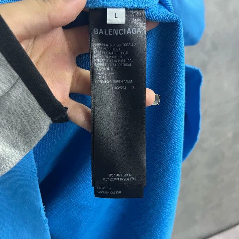 Balenciaga Balenciaga Blue logo printed monogram casual long sleeve ho Size US S / EU 44-46 / 1 - 6 Thumbnail