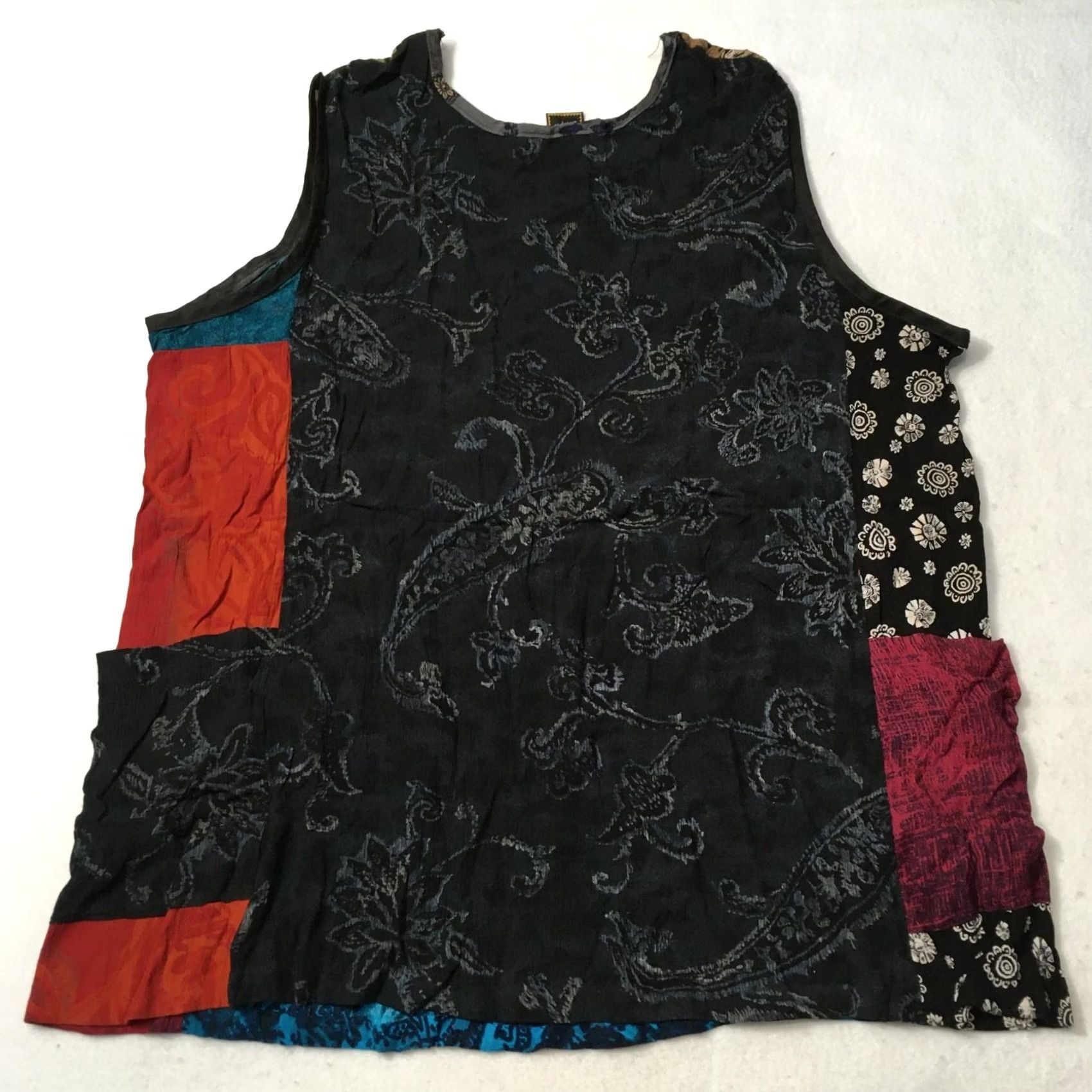 Vintage Vtg Njeri Dress SIZE 2 PATCHWORK SHORT Artsy Lagenlook Festival Boho Hippie Womens Size 26" / US 2 / IT 38 - 7 Thumbnail