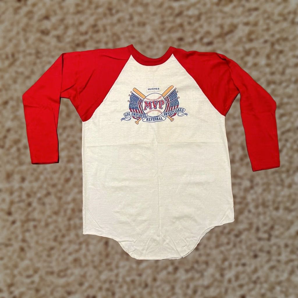 Vintage VINTAGE Hughes Aircraft Company GSG Employee Referral Sweepstakes Baseball Shirt XL White 3/4 Sleeve Mens Size US XL / EU 56 / 4 - 1 Thumbnail