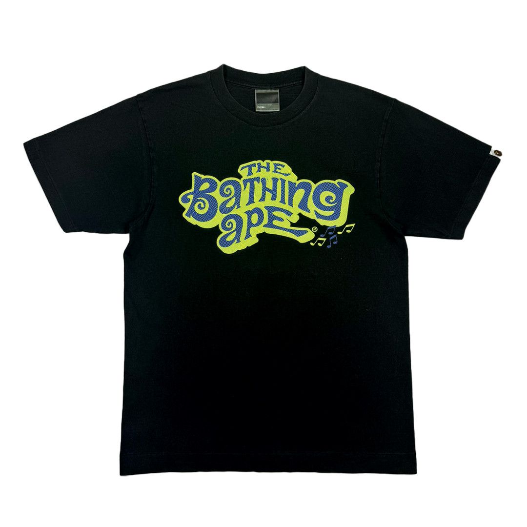 Bape Bape - Green Music Notes Spellout Logo Tshirt - Black - M Size US M / EU 48-50 / 2 - 1 Thumbnail