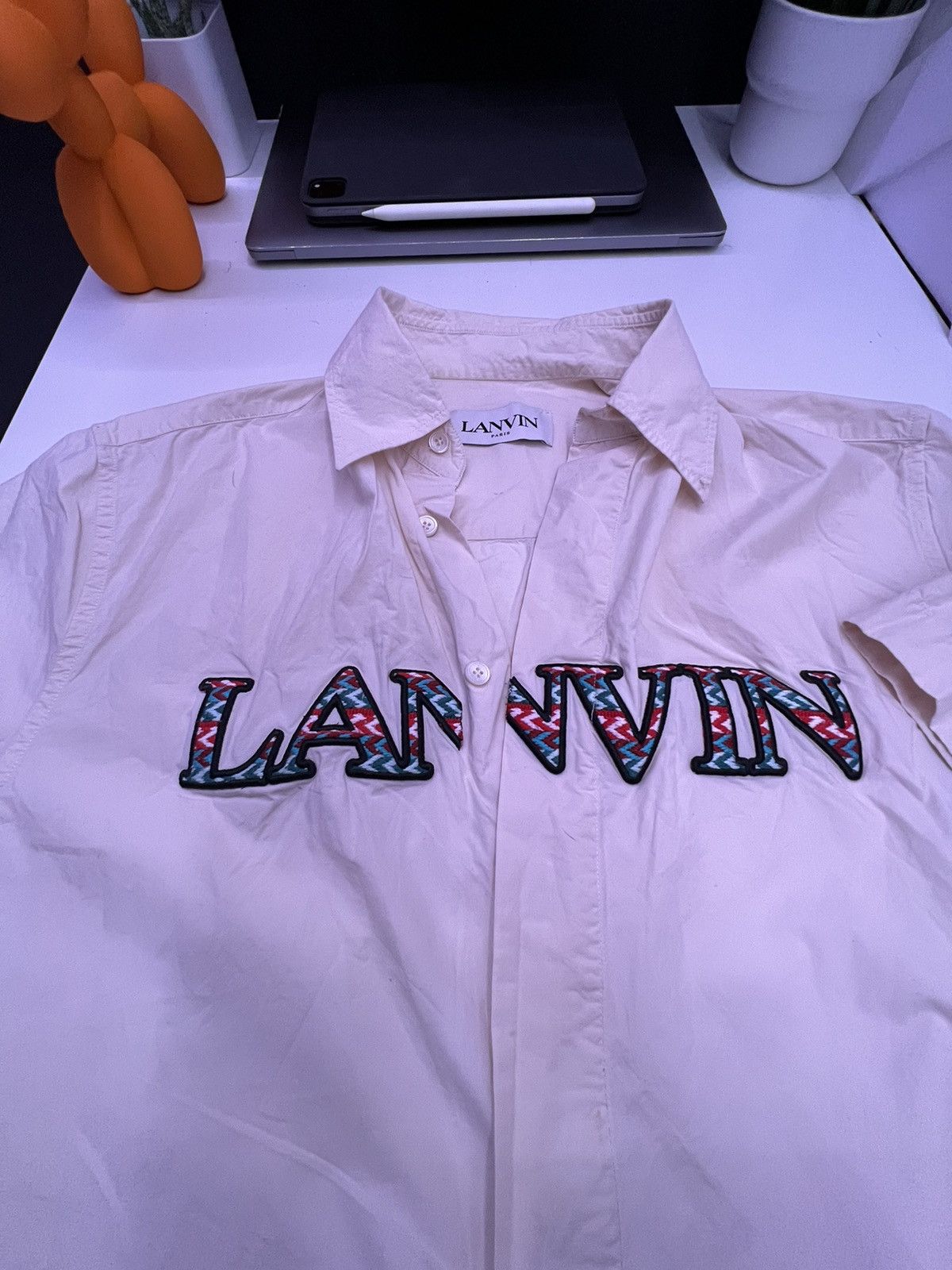 Lanvin Lanvin Embroidered Logo Relaxed-Fit Shirt Size US S / EU 44-46 / 1 - 5 Thumbnail