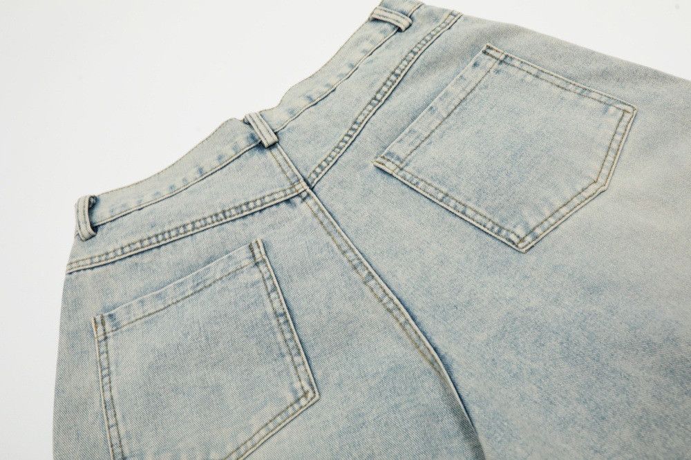 Jean Men's punk distressed loose washed denim shorts Size US 32 / EU 48 - 4 Thumbnail