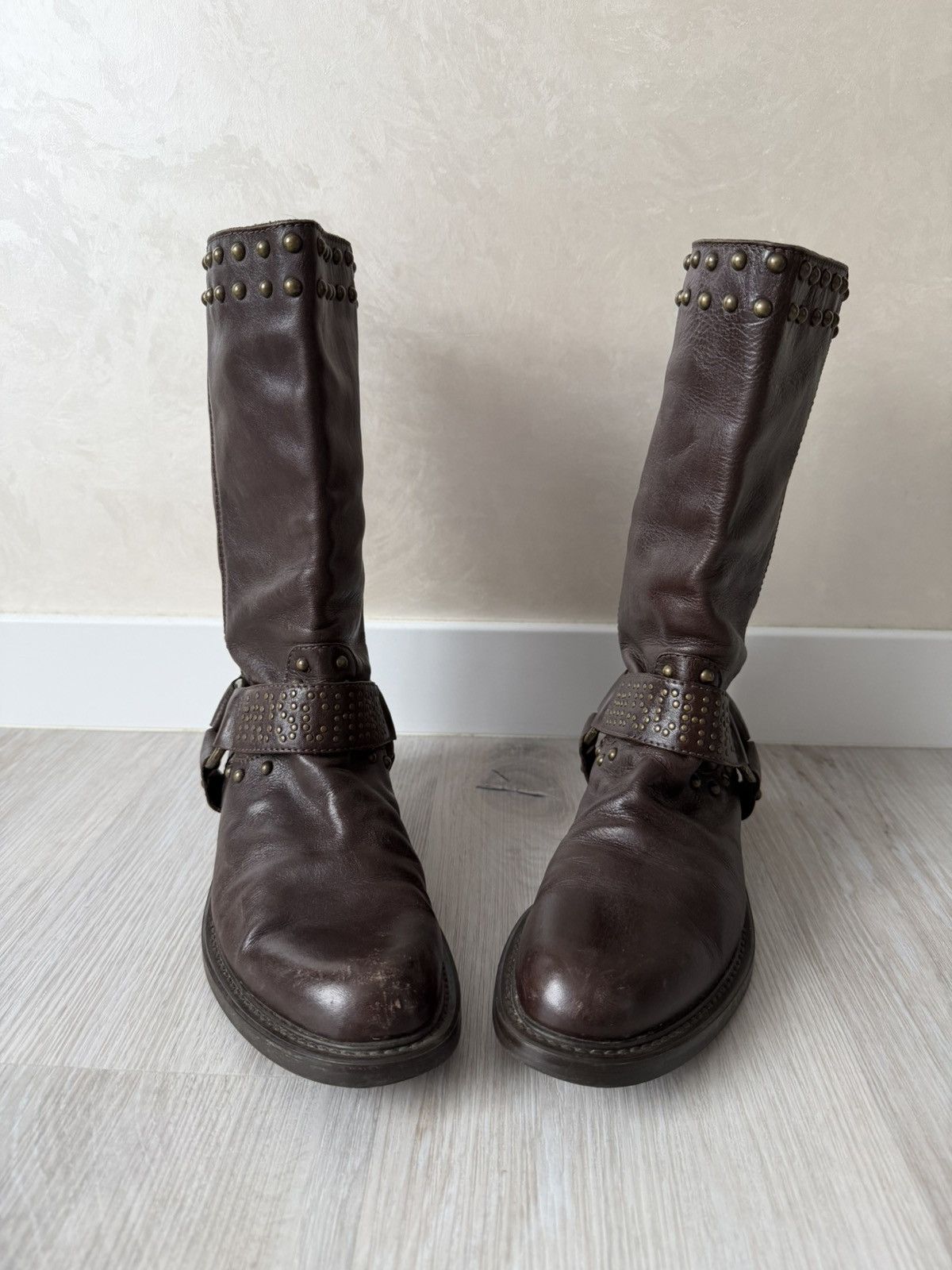 Moschino Vintage Italian AS 98 Rick Owens Style Leather Cowboy Boots Size US 8 / EU 41 - 2 Thumbnail