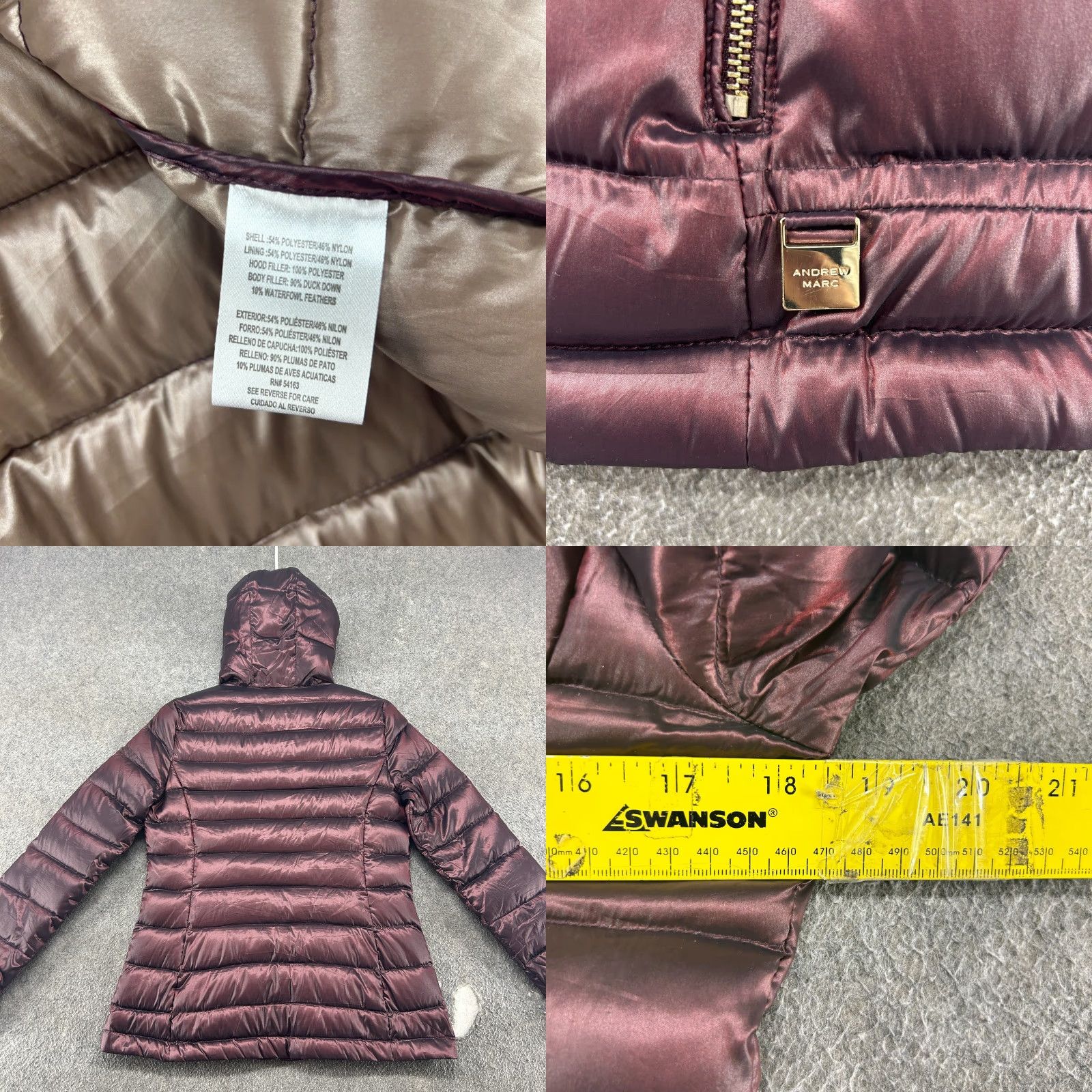 Andrew Marc Andrew Marc Jacket Womens XS Purple Hooded Puffer Down Metallic Premium Size XS / US 0-2 / IT 36-38 - 8 Thumbnail