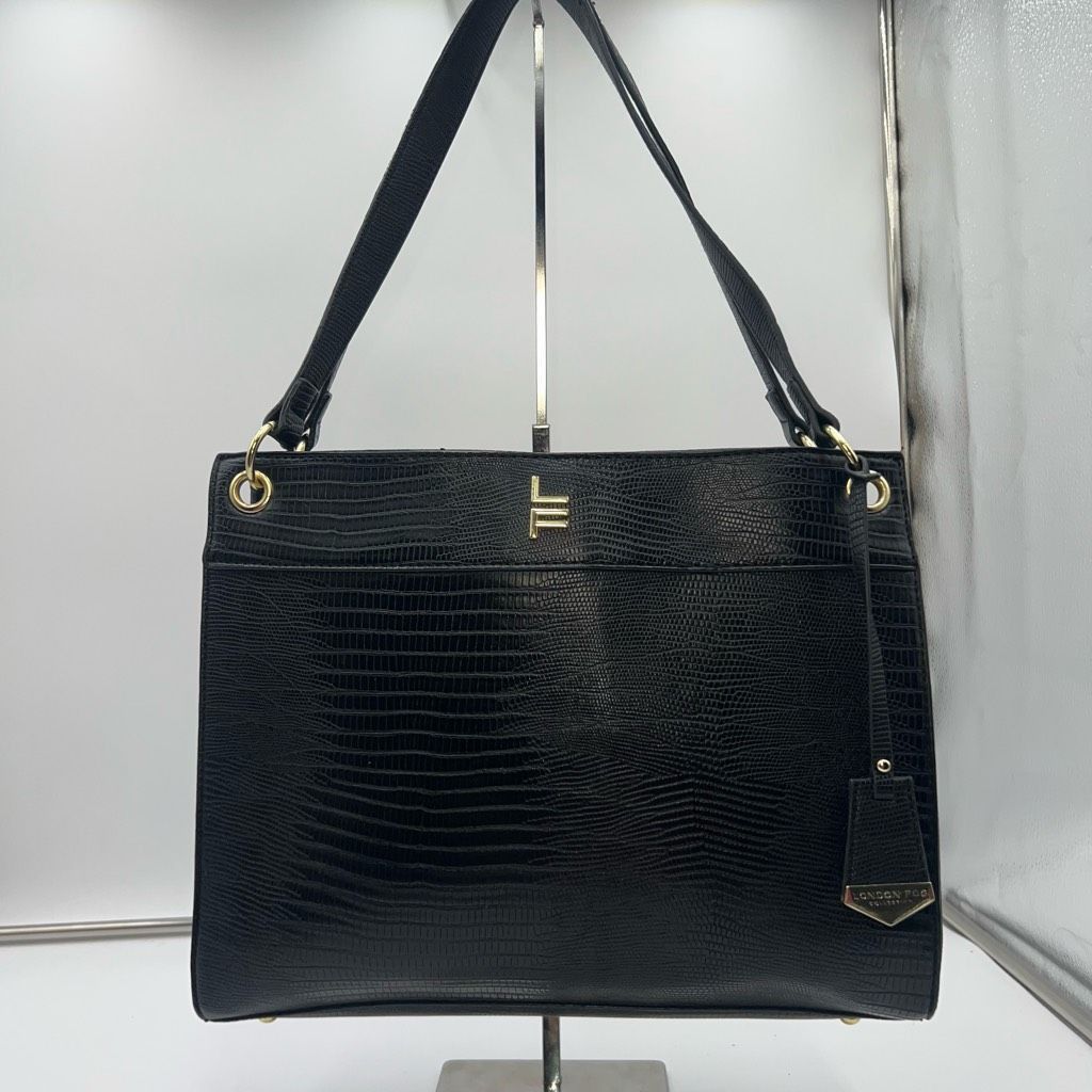London Fog London Fog Croc/Snake Embossed Faux Leather Three Pocket Large Tote Size ONE SIZE - 2 Thumbnail