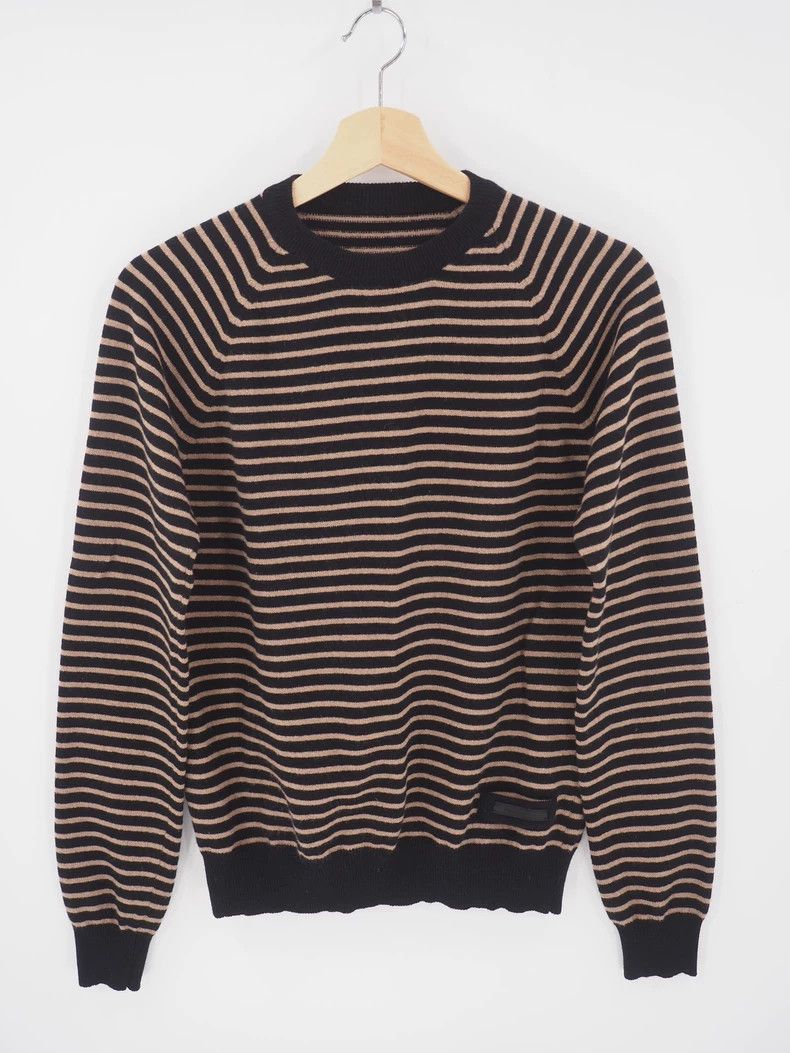 Prada PradaBlack and gold striped wool sweater 2503-Nextarrow Size US S / EU 44-46 / 1 - 1 Thumbnail