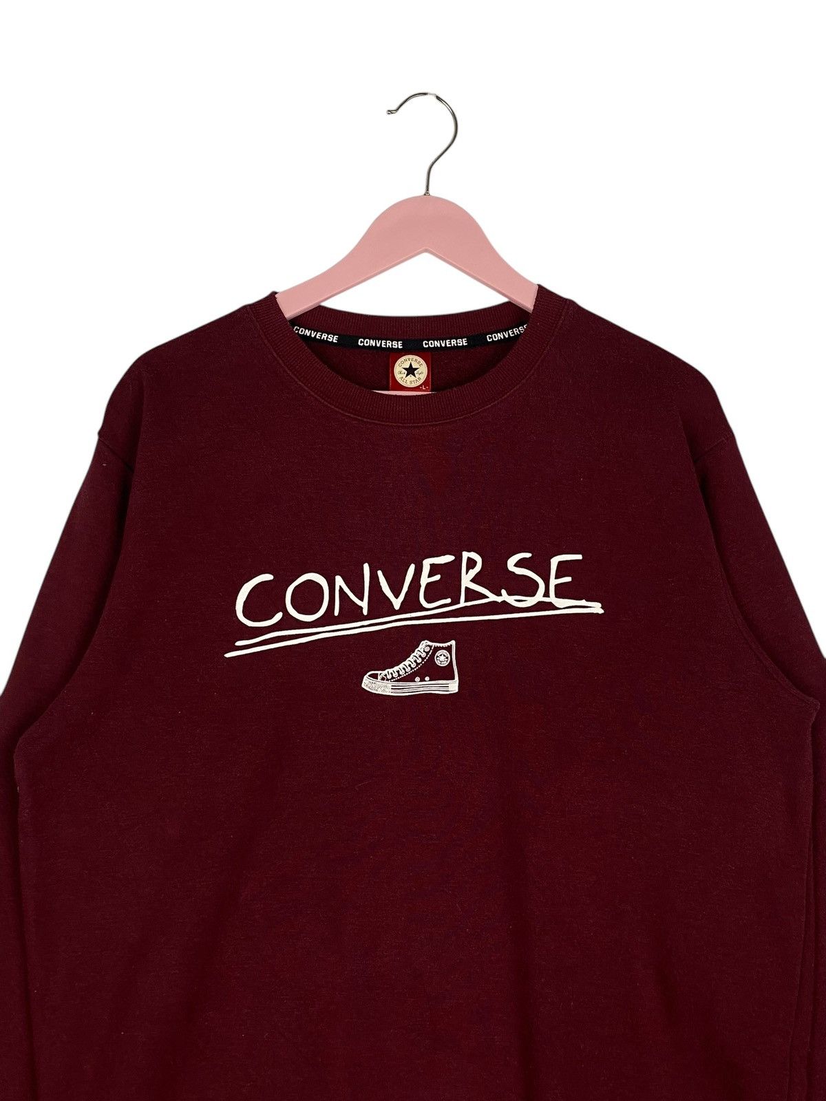 Converse × Vintage Vintage Converse Crewneck Sweatshirt Red Size US L / EU 52-54 / 3 - 4 Thumbnail