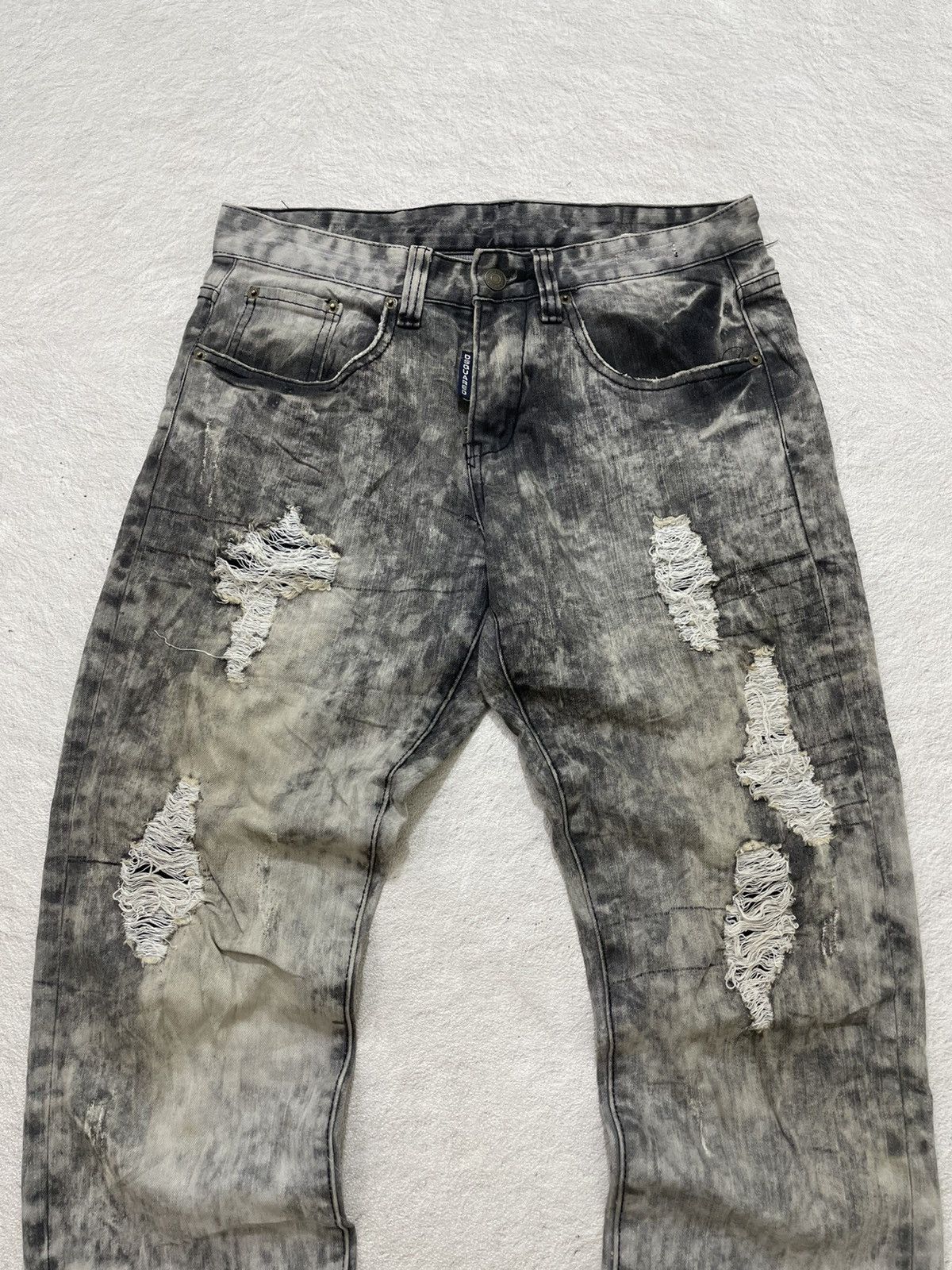 Japanese Brand 2000s Dsquared Acid Wash Grey Tornado Ifsix LGB Maison Japan Size US 31 - 2 Thumbnail