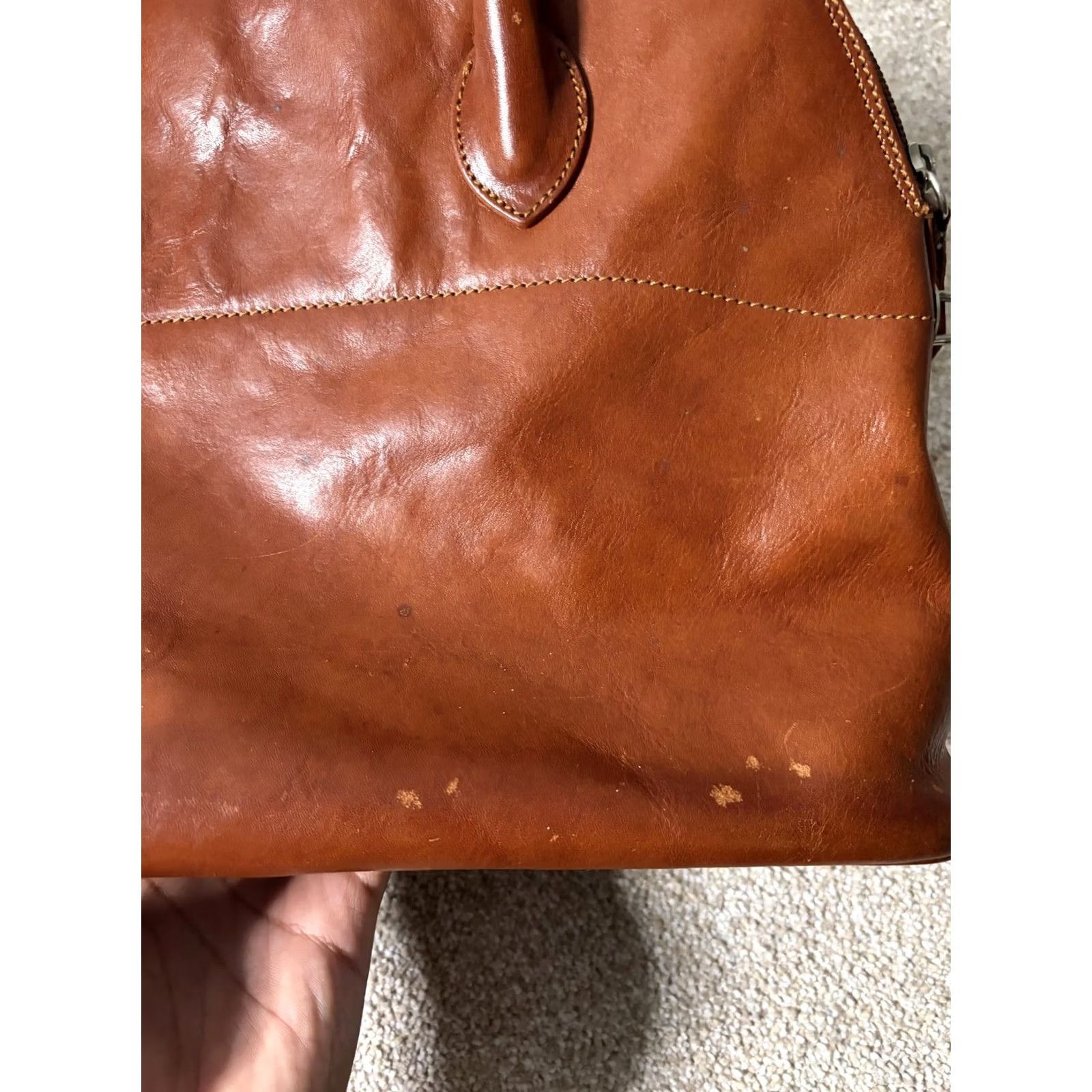 Vintage La Sella Roma Satchel Bag Womens Medium Brown Leather Top Handle Crossbody Purse Size M / US 6-8 / IT 42-44 - 4 Thumbnail