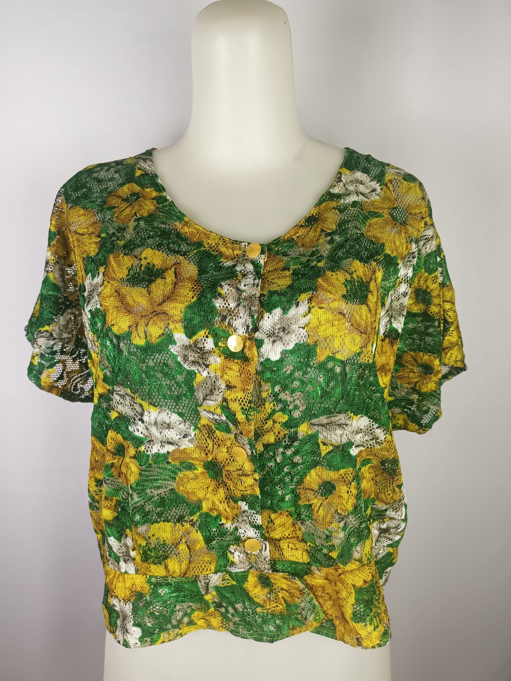 If Six Was Nine × Japanese Brand Womens Floral Lace Crop Tops Short Sleeve Size XL / US 12-14 / IT 48-50 - 1 Thumbnail