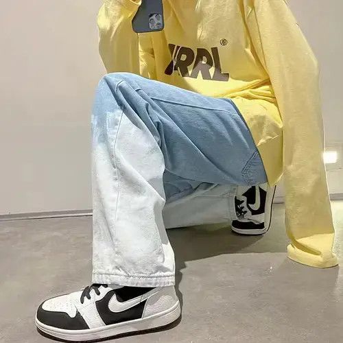 Other Wide-leg Fashion Casual Retro Gradient Baggy Jeans Size US 29 - 1 Thumbnail