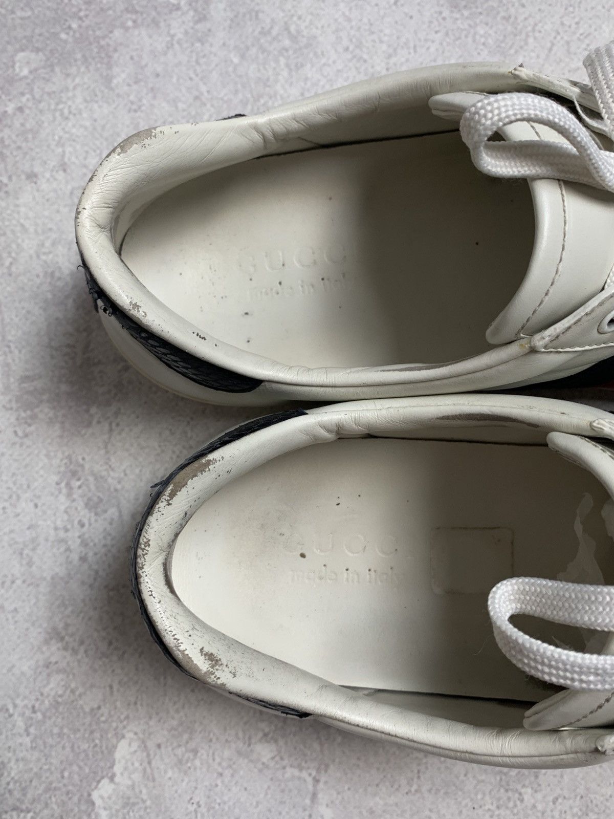 Gucci Gucci Ace White Leather Sneakers with Web Stripe – Size 7 Size US 7.5 / EU 40-41 - 20 Thumbnail