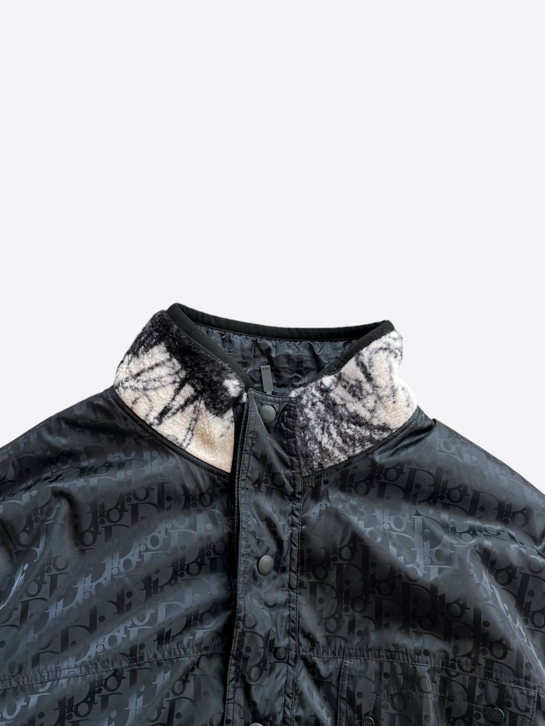 Dior Dior Black Oblique Reversible Fleece Jacket Size US XL / EU 56 / 4 - 5 Thumbnail