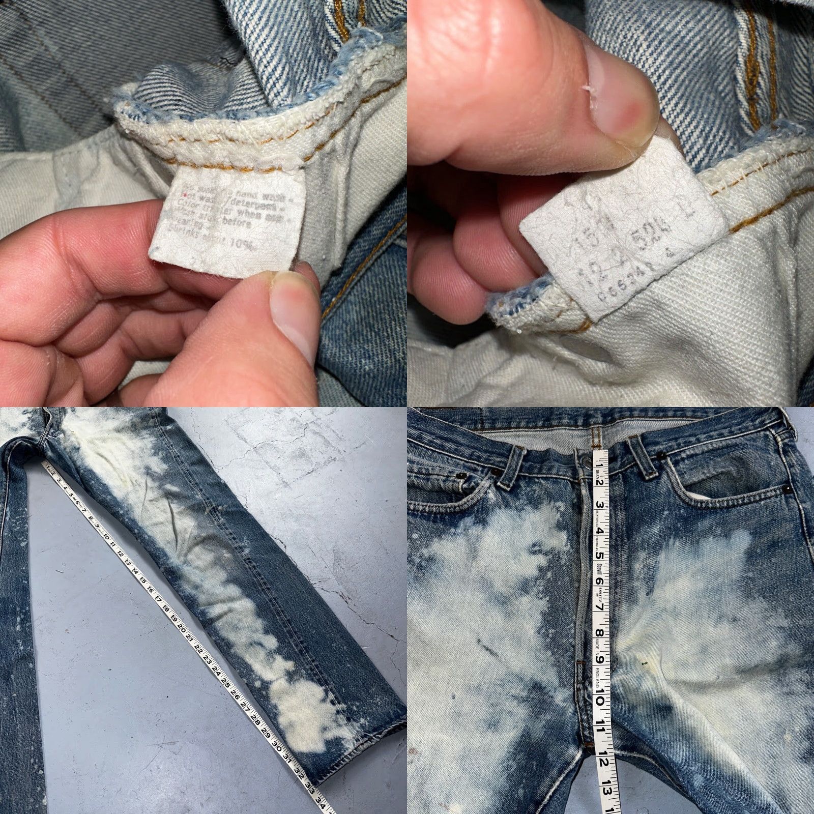 Levi's VINTAGE Levis 501 80s Redline Selvedge USA XX Jeans Light Wash Stained Act 34x33 Size US 34 / EU 50 - 8 Thumbnail