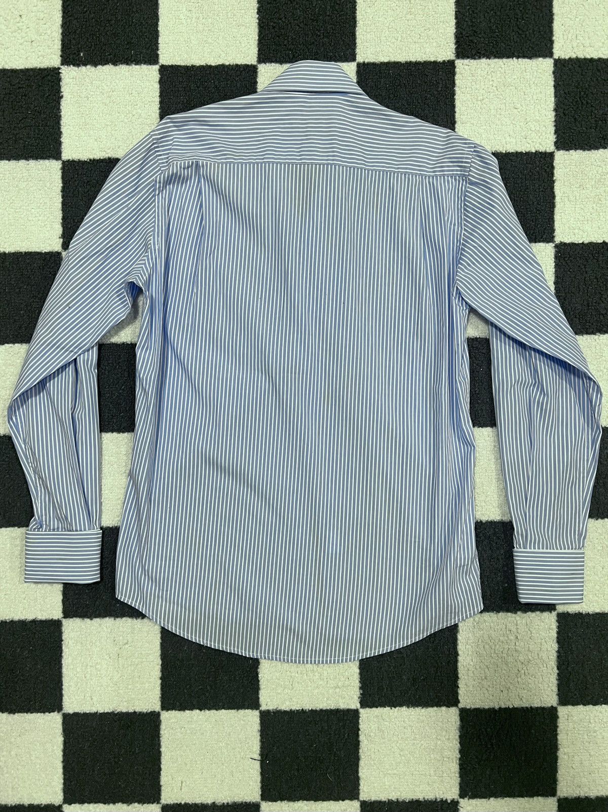 Yves Saint Laurent Yves Saint Laurent Striped Blue Dress Shirt Size US S / EU 44-46 / 1 - 9 Thumbnail