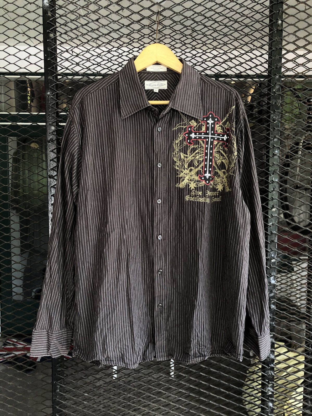 Japanese Brand EIGHTY EIGHT LONG SLEEVE BUTTON SHIRT CHROMEHEARTSTYLE Size US XL / EU 56 / 4 - 1 Thumbnail