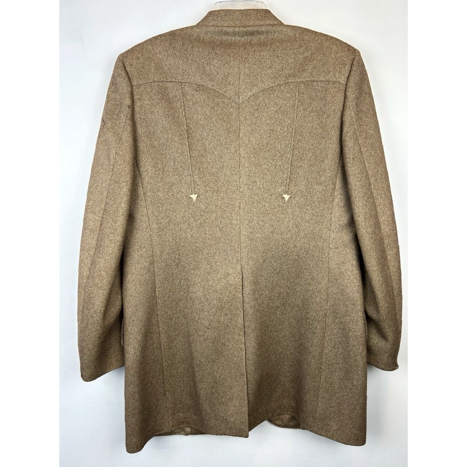 Vintage VINTAGE Western Blazer Sport Coat Mens S Beige Tweed Jacket Rodeo Read" Size 36R - 3 Thumbnail