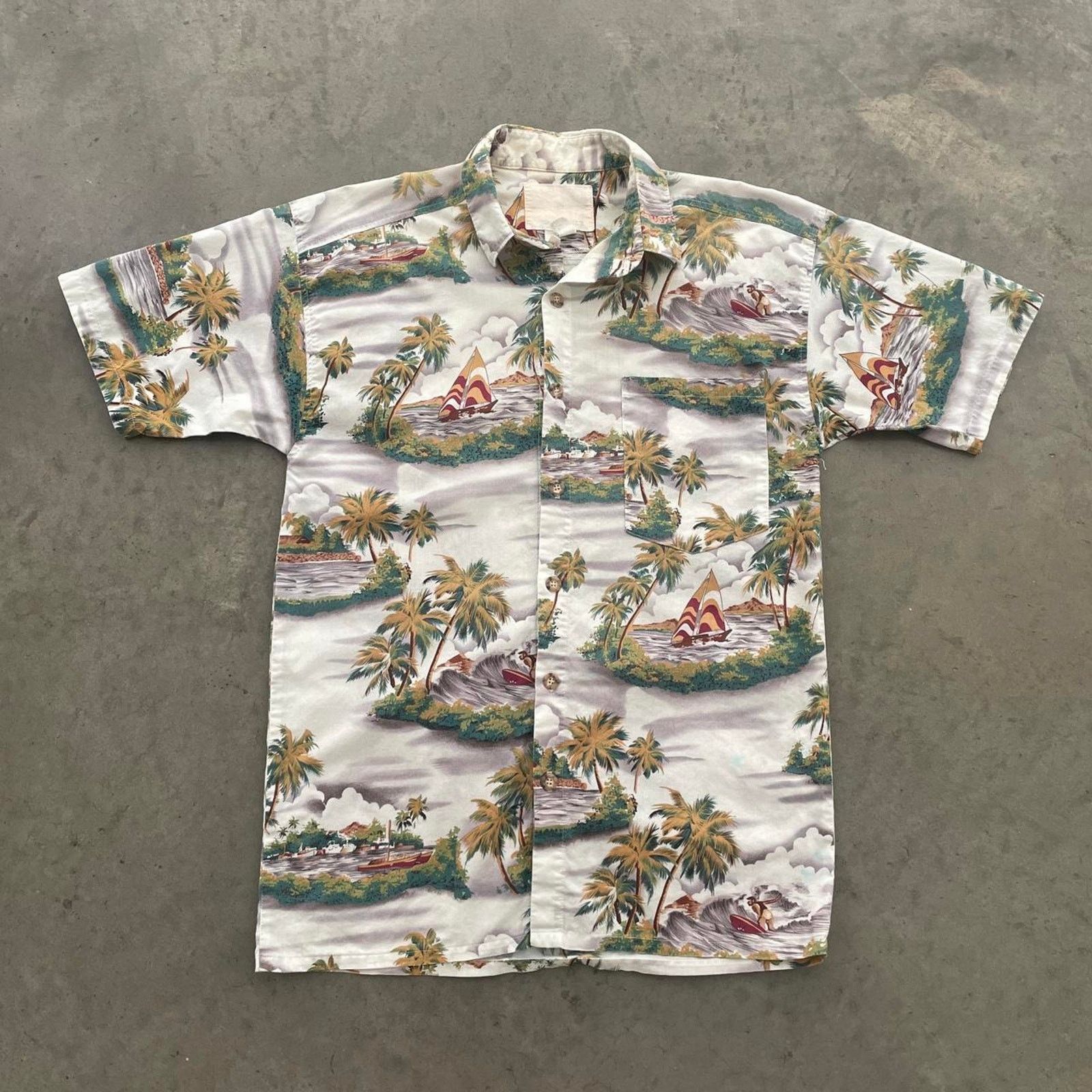 Vintage Vintage sailboat hawaiian shirt Size US L / EU 52-54 / 3 - 1 Thumbnail