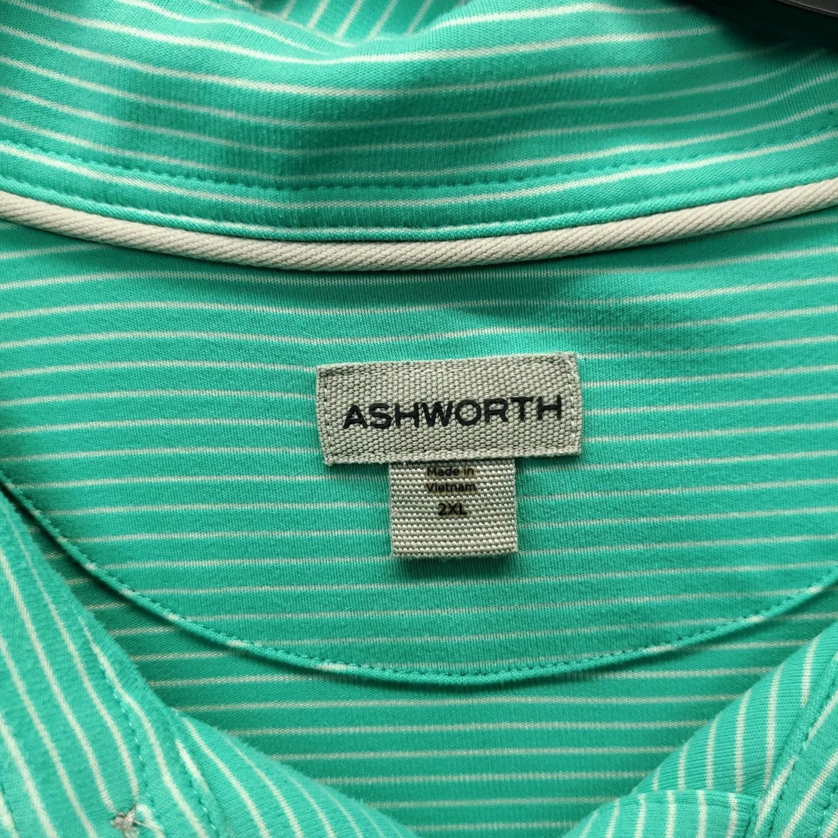 Vintage Ashworth Polo Shirt Mens 2XL Multi Striped High Low Slit Short Sleeve Pony Logo Shirt Size US XXL / EU 58 / 5 - 4 Thumbnail