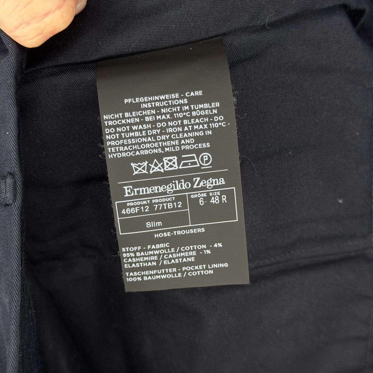 Ermenegildo Zegna Ermenegildo Zegna Navy Chino Premium Cotton Pants Size US 33 - 8 Thumbnail