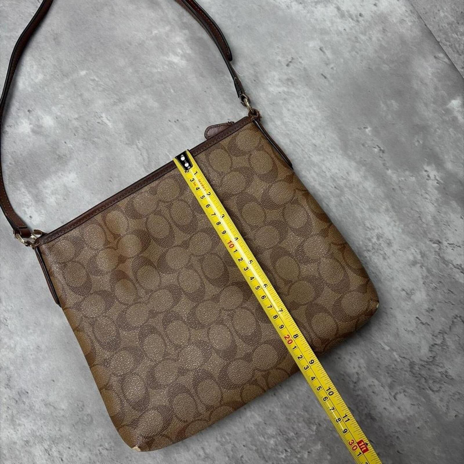 Coach Y2K Brown Coach Signature C Distressed Grunge Crossbody Bag Size ONE SIZE - 8 Thumbnail